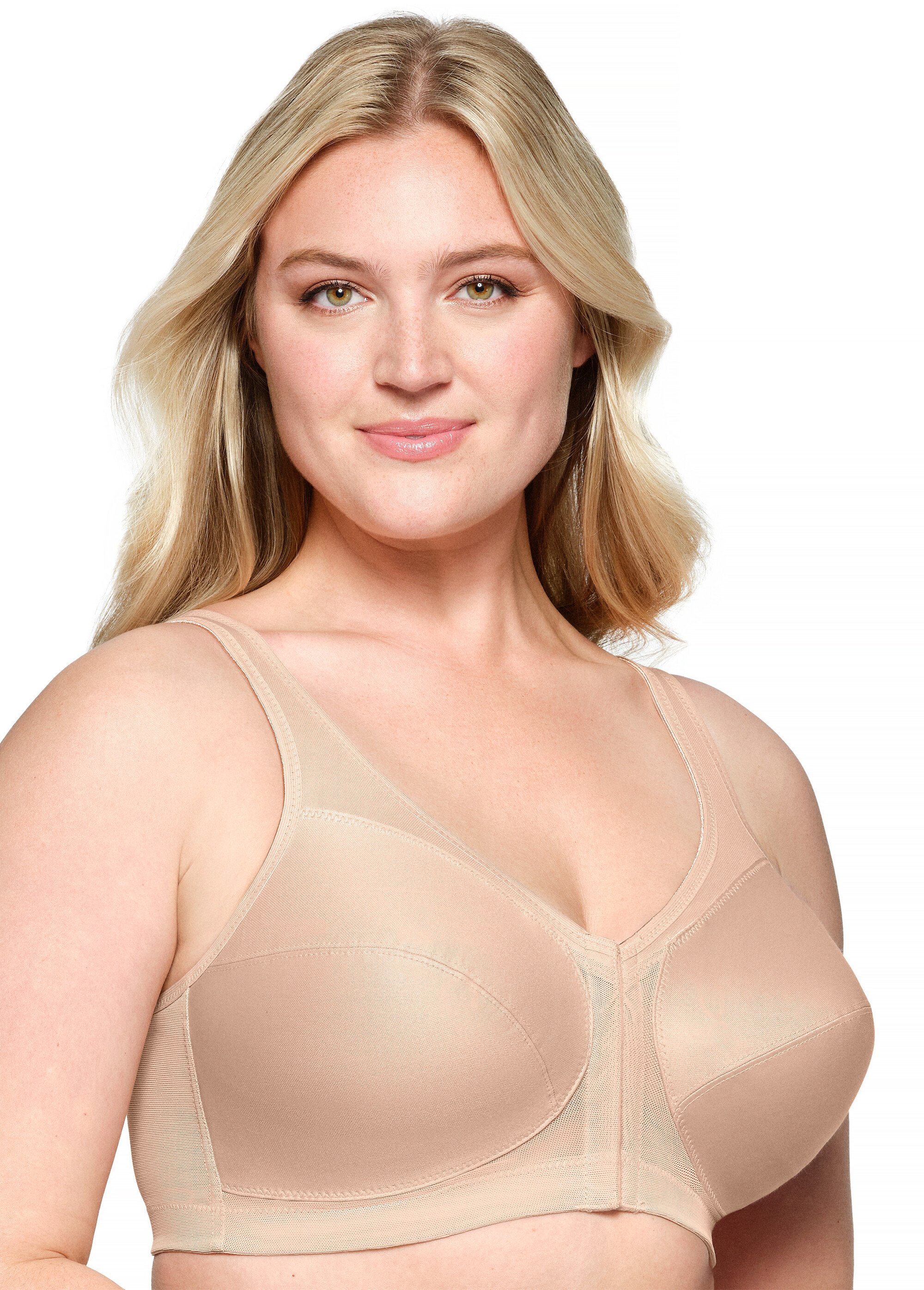 Soutien-gorge MagicLift Grandes Tailles Aide à la Posture, Fermeture Frontale, Sans Armatures n°1265 Femme Grande Taille Beige 1265 DR1