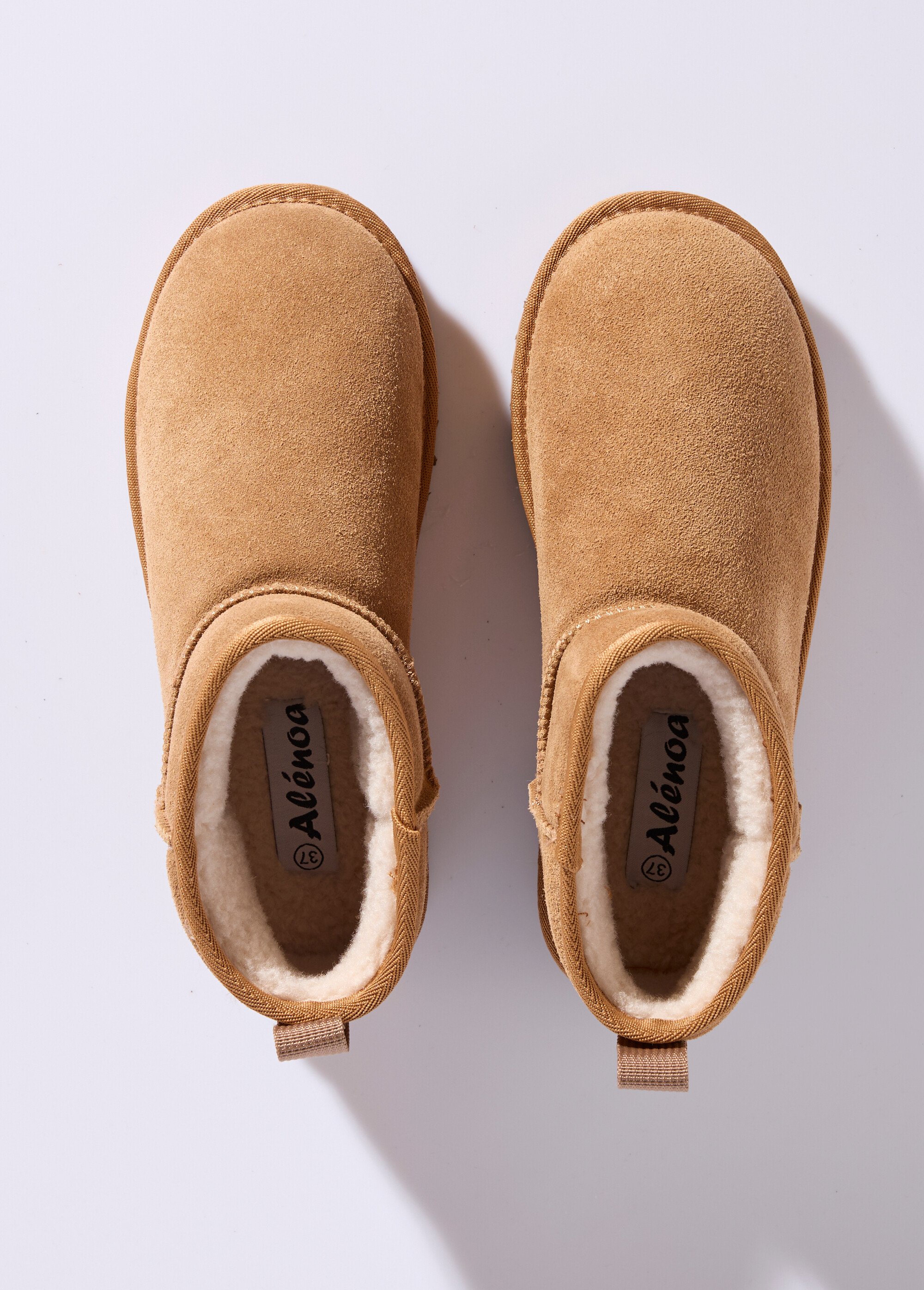 Low boots fourrées semelle compensée Femme Beige JPAL-1327 OV1