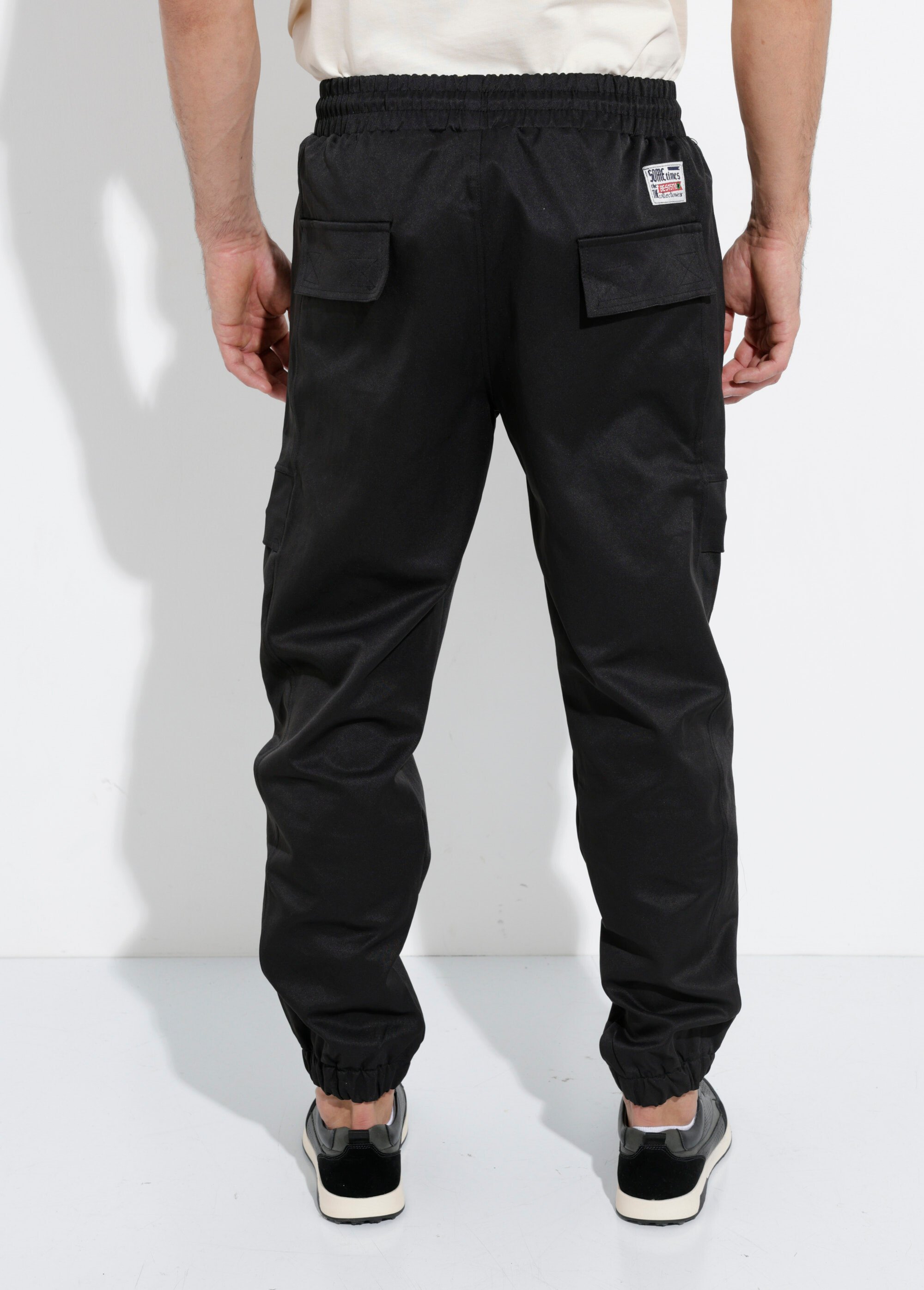Pantalon cargo bas élastiqué, sportswear Homme Noir DYL2567 DO1