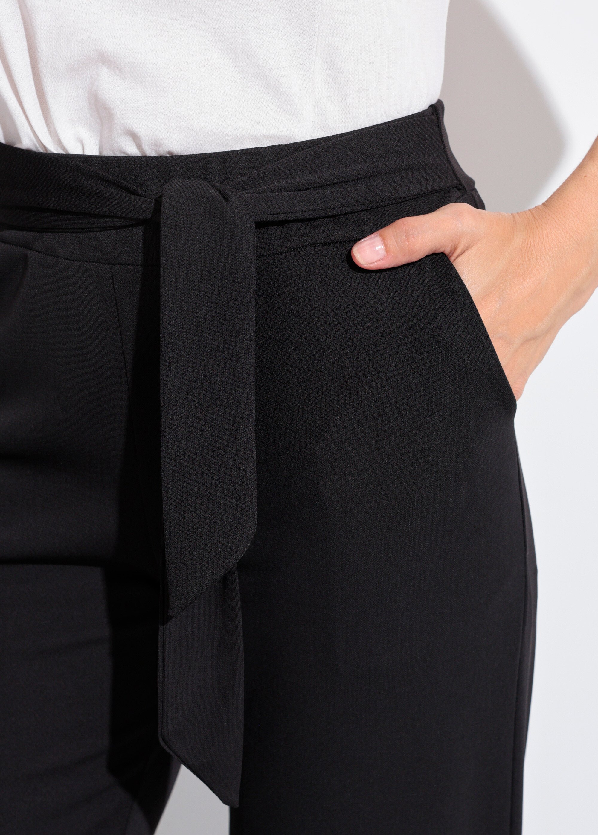 Pantalon fluide extensible à ceinturer Femme Noir FI-CELINE DE1