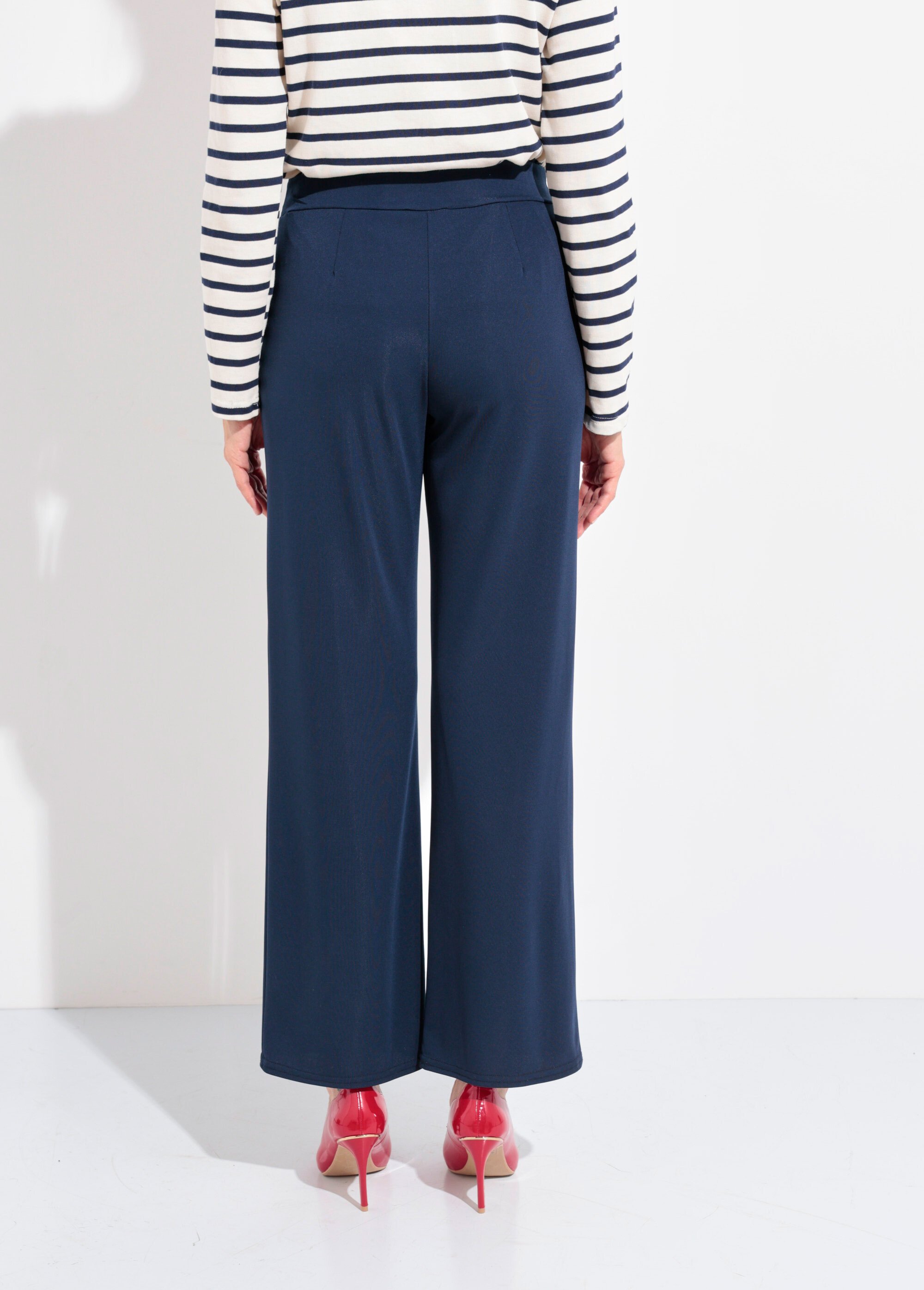 Pantalon fluide extensible à ceinturer Femme Bleu FI-CELINE DO1