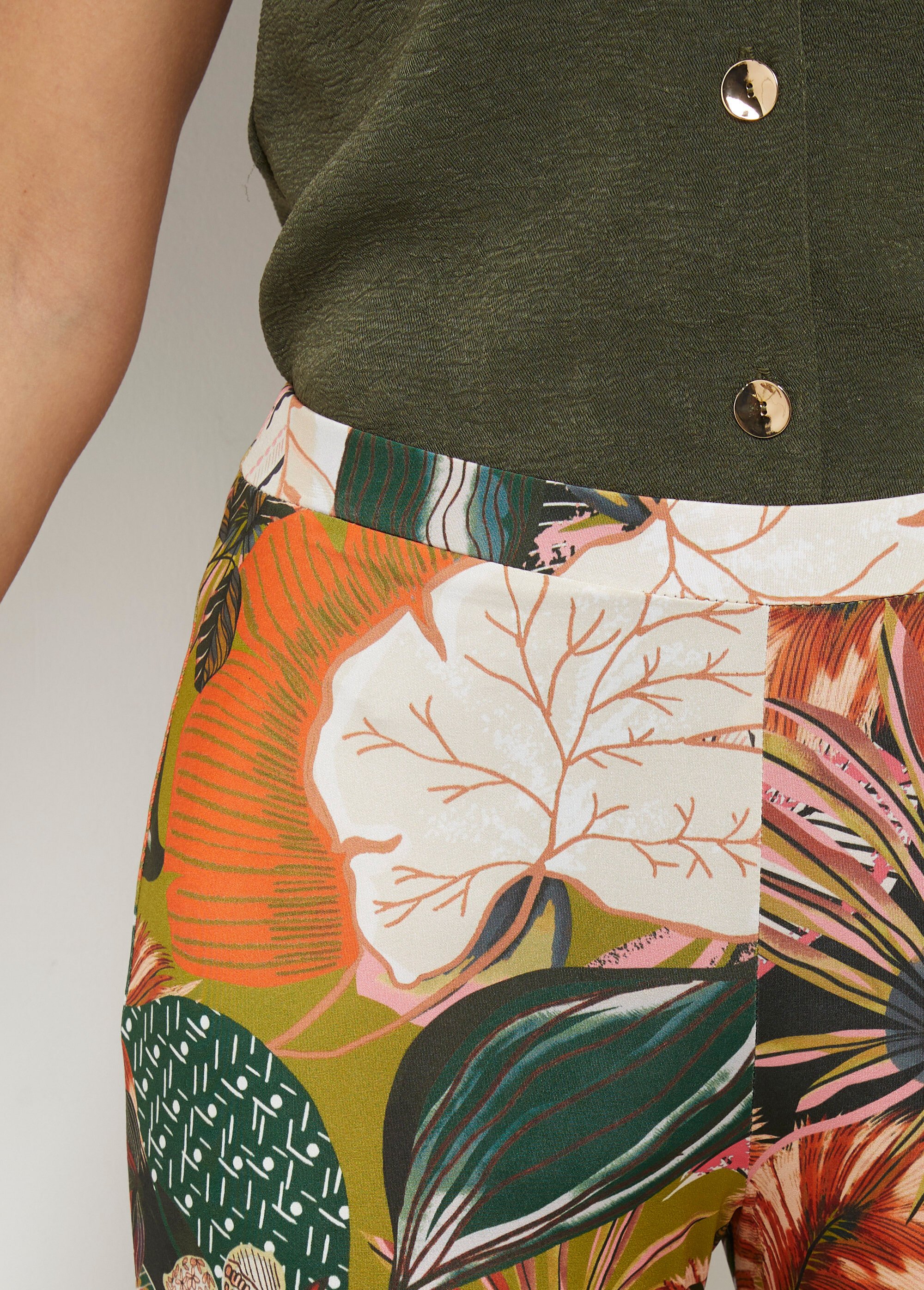 Pantalon large, imprimé jungle