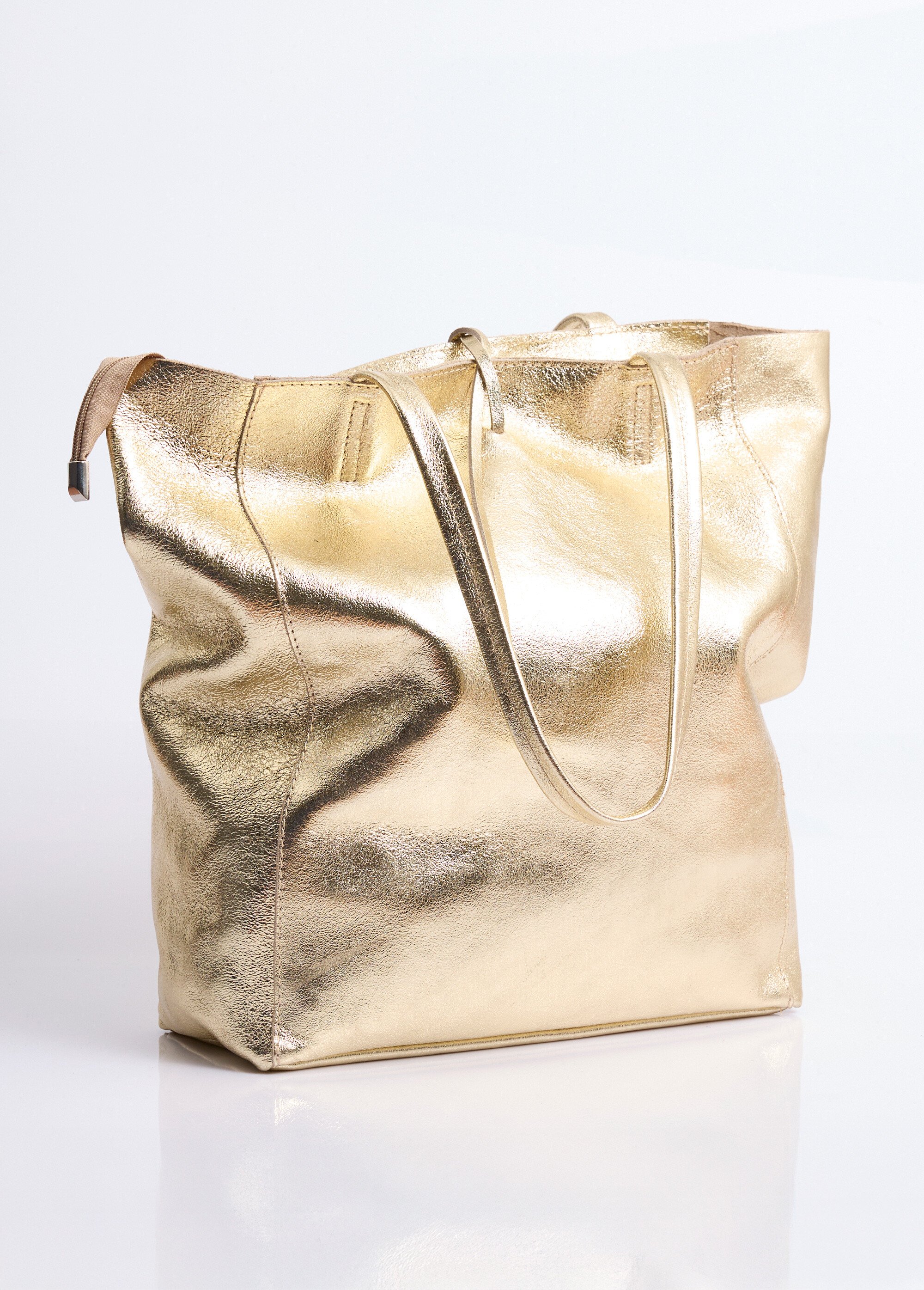 Sac shopping en cuir véritable