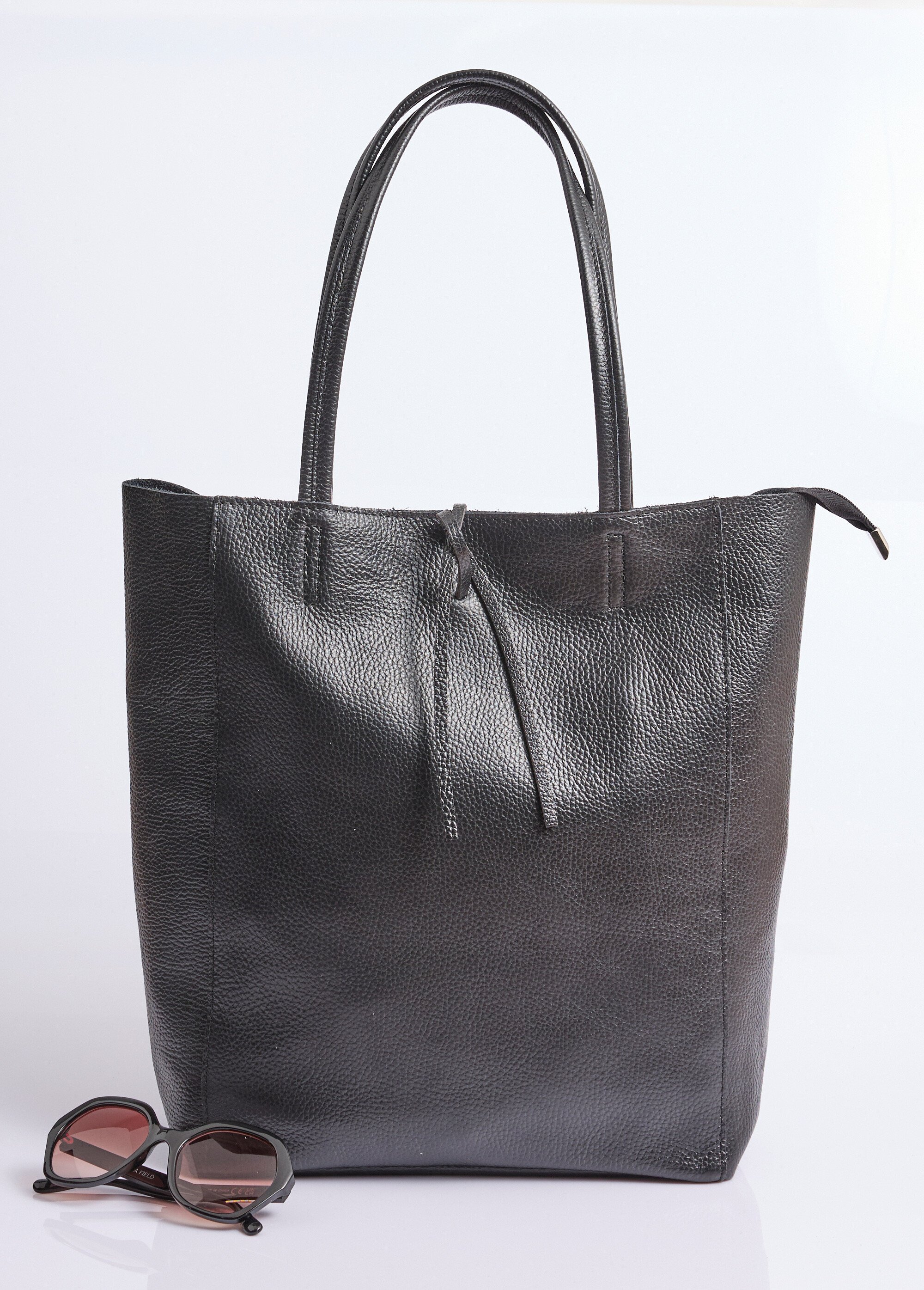 Sac shopping en cuir véritable