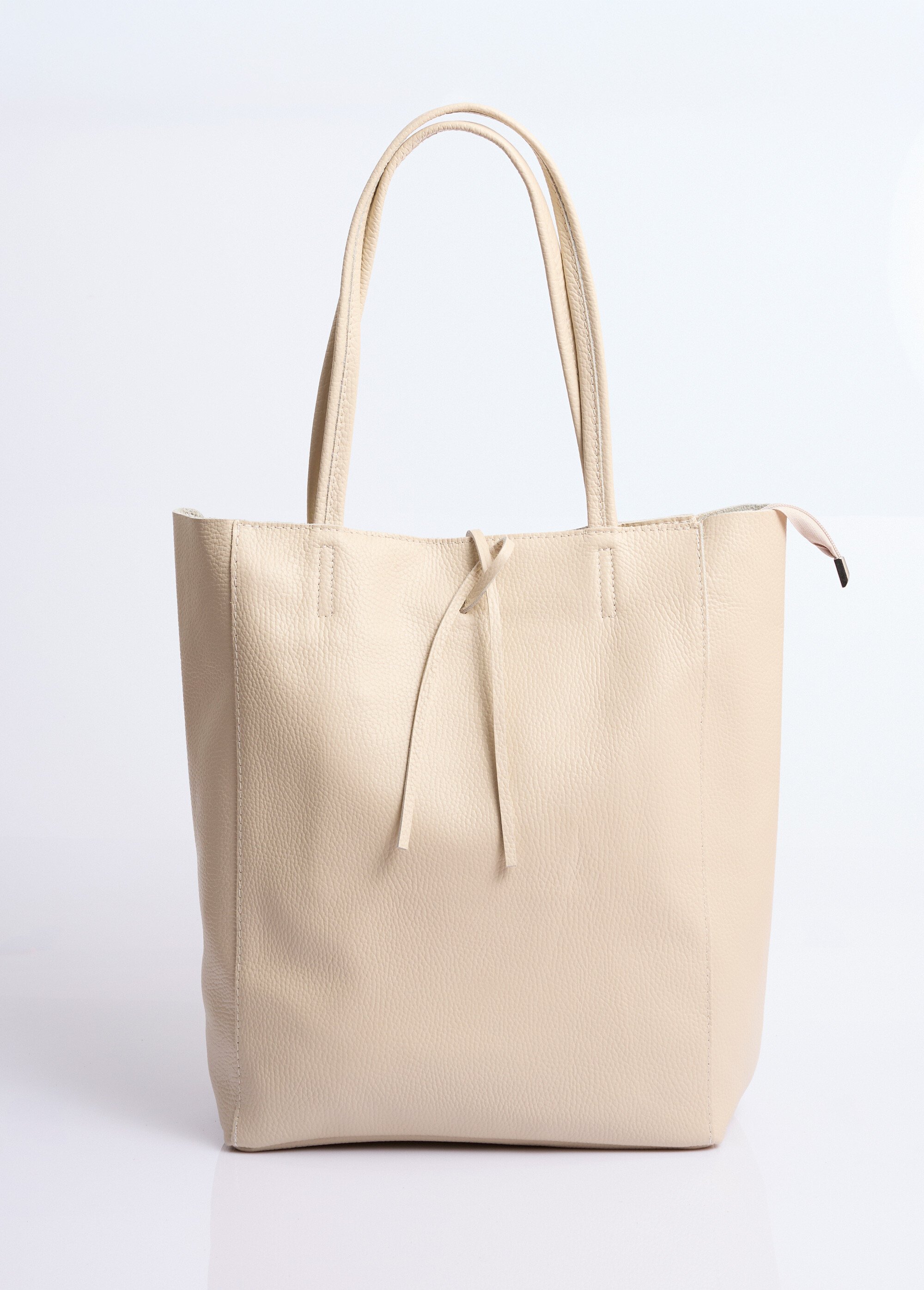 Sac shopping en cuir véritable