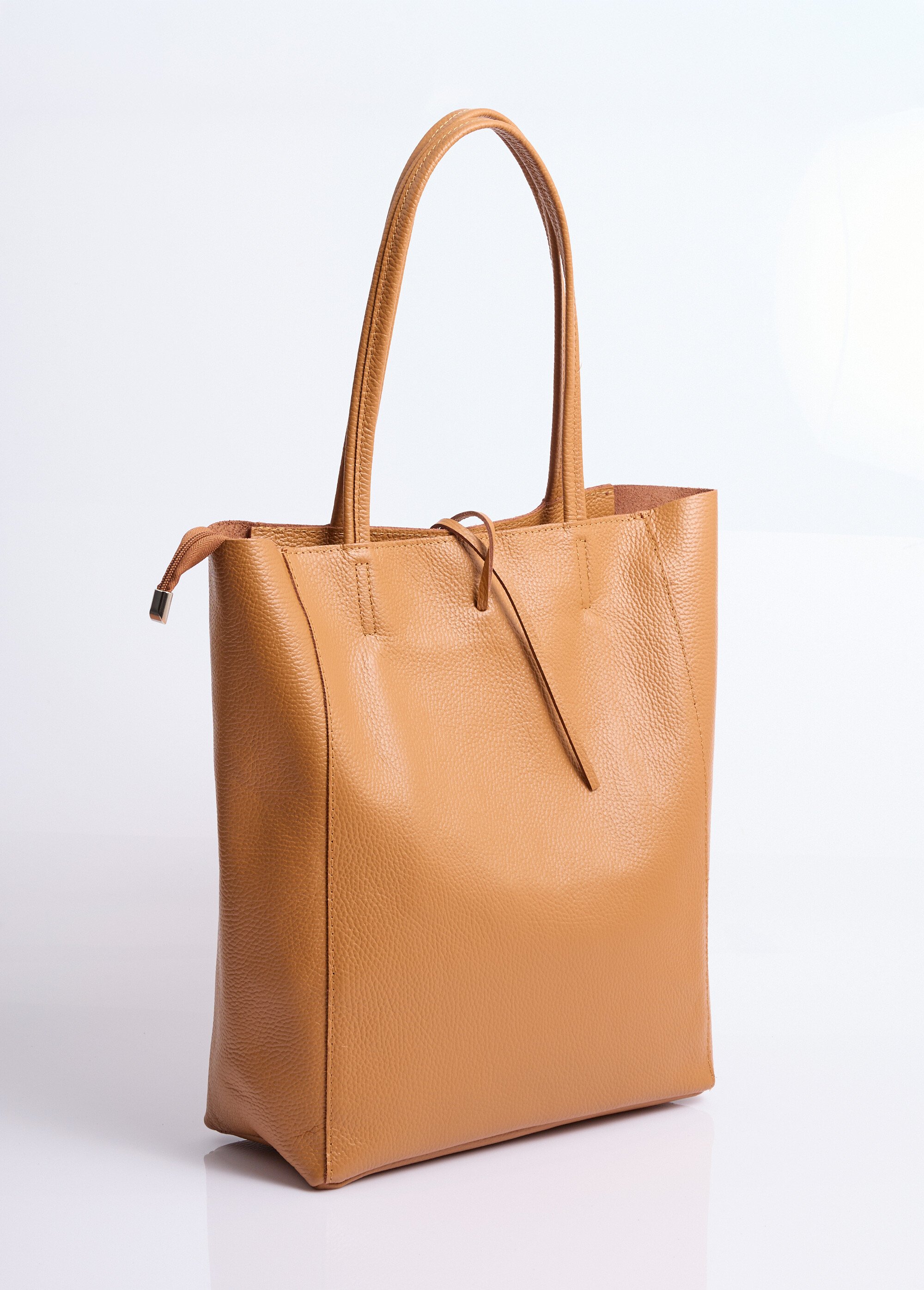 Sac shopping en cuir véritable