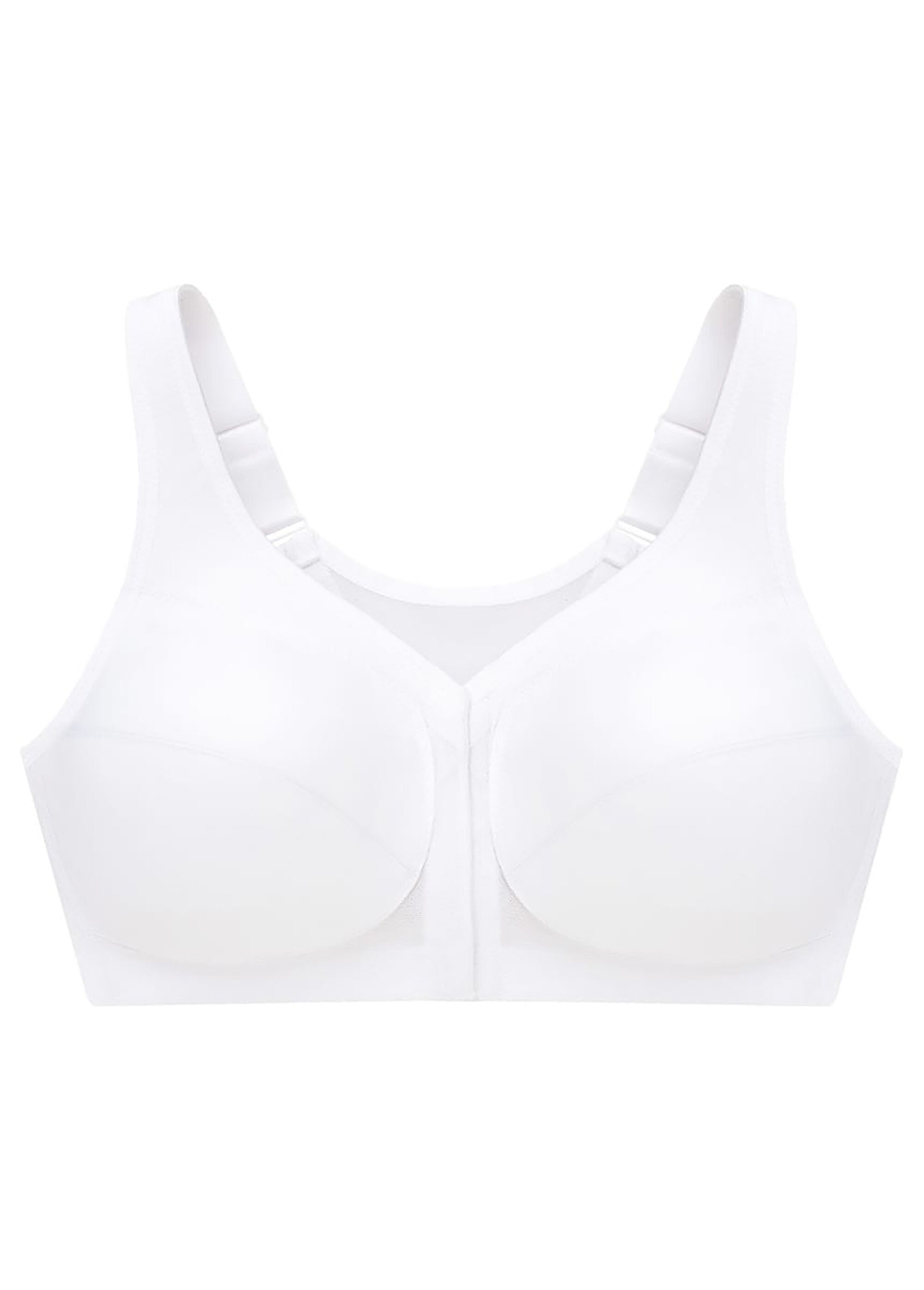 Soutien-gorge MagicLift Grandes Tailles Aide à la Posture, Fermeture Frontale, Sans Armatures n°1265 Femme Grande Taille Blanc 1265 FA3