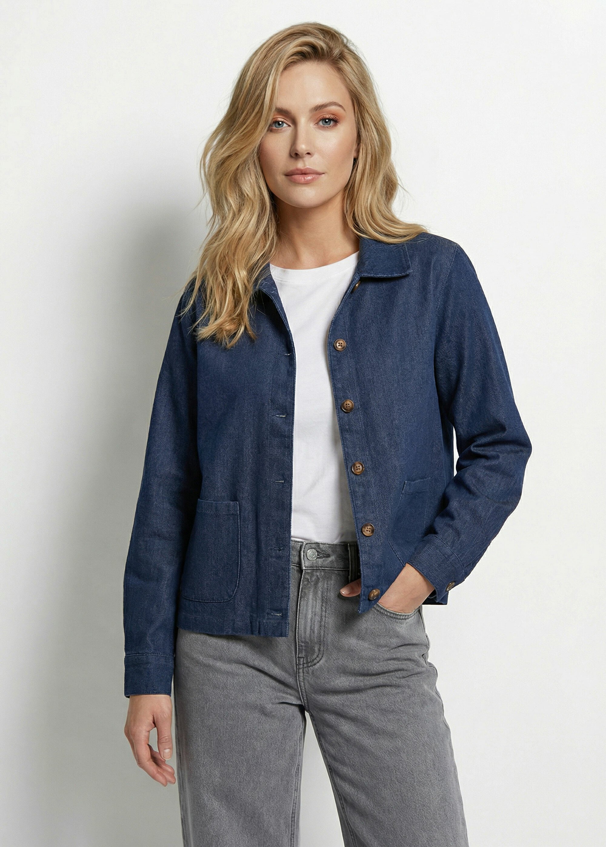 Veste en denim brut, style workwear Femme Bleu IA-R5150-7 FA1