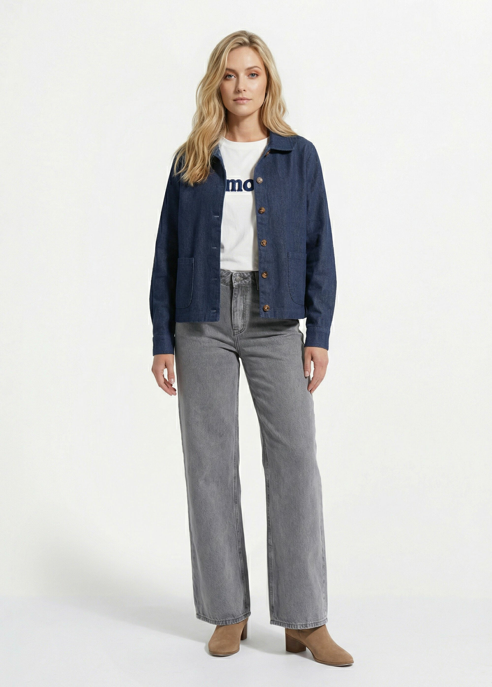 Veste en denim brut, style workwear Femme Bleu IA-R5150-7 SF1