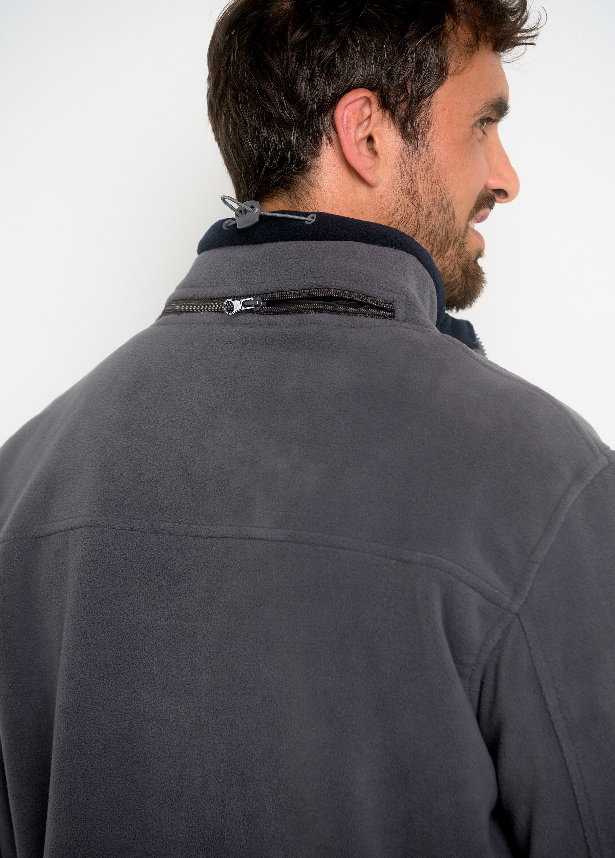 Veste en polaire zippée avec capuche Homme Gris ARTWU1042H/GN DO2