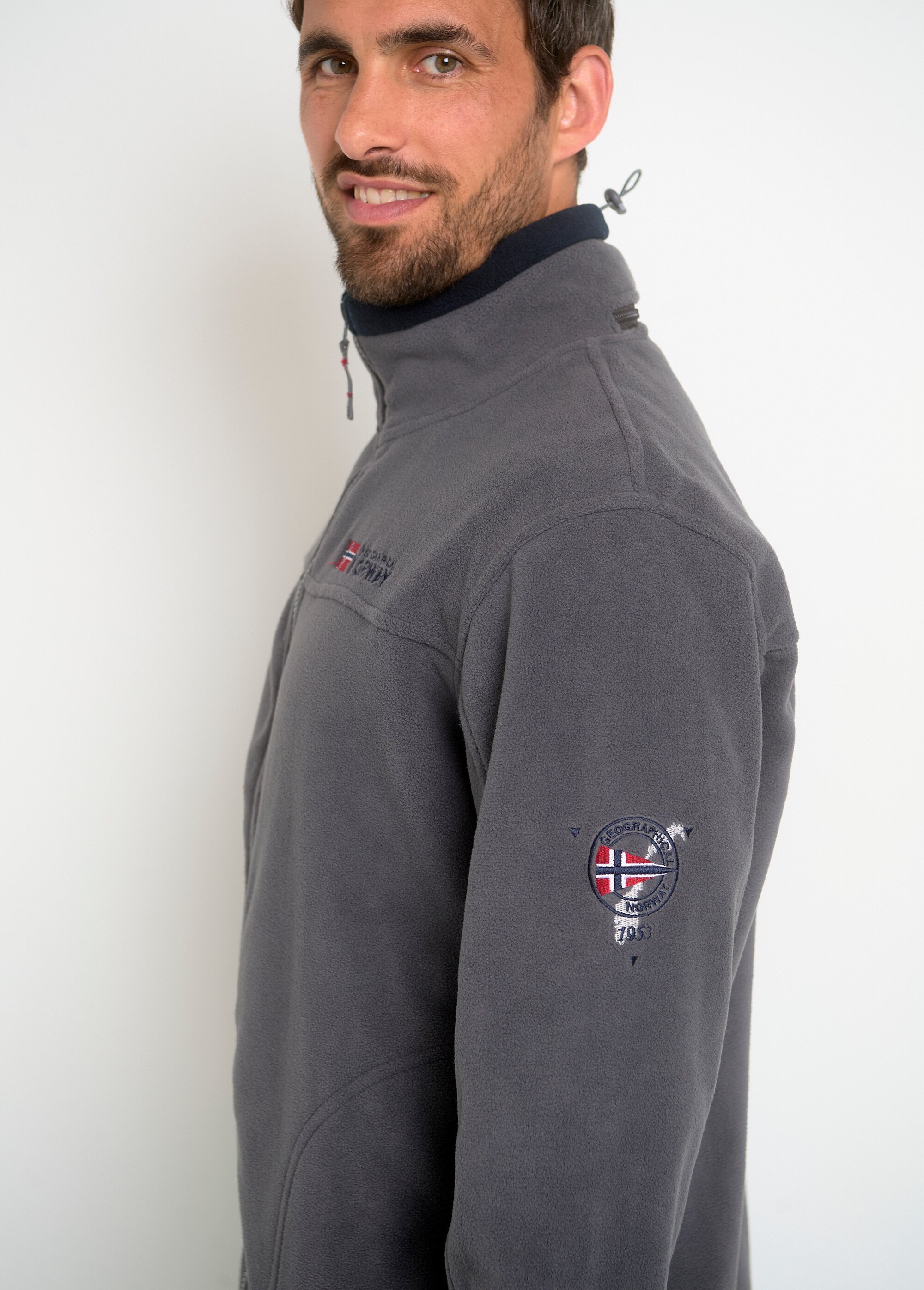 Veste en polaire zippée avec capuche Homme Gris ARTWU1042H/GN GA1