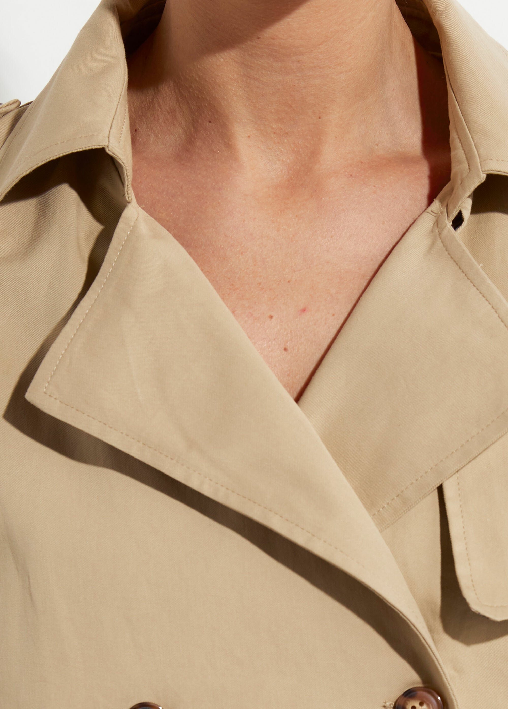 Veste type trench, détails façon corne Femme Beige IA-V8122 DE2