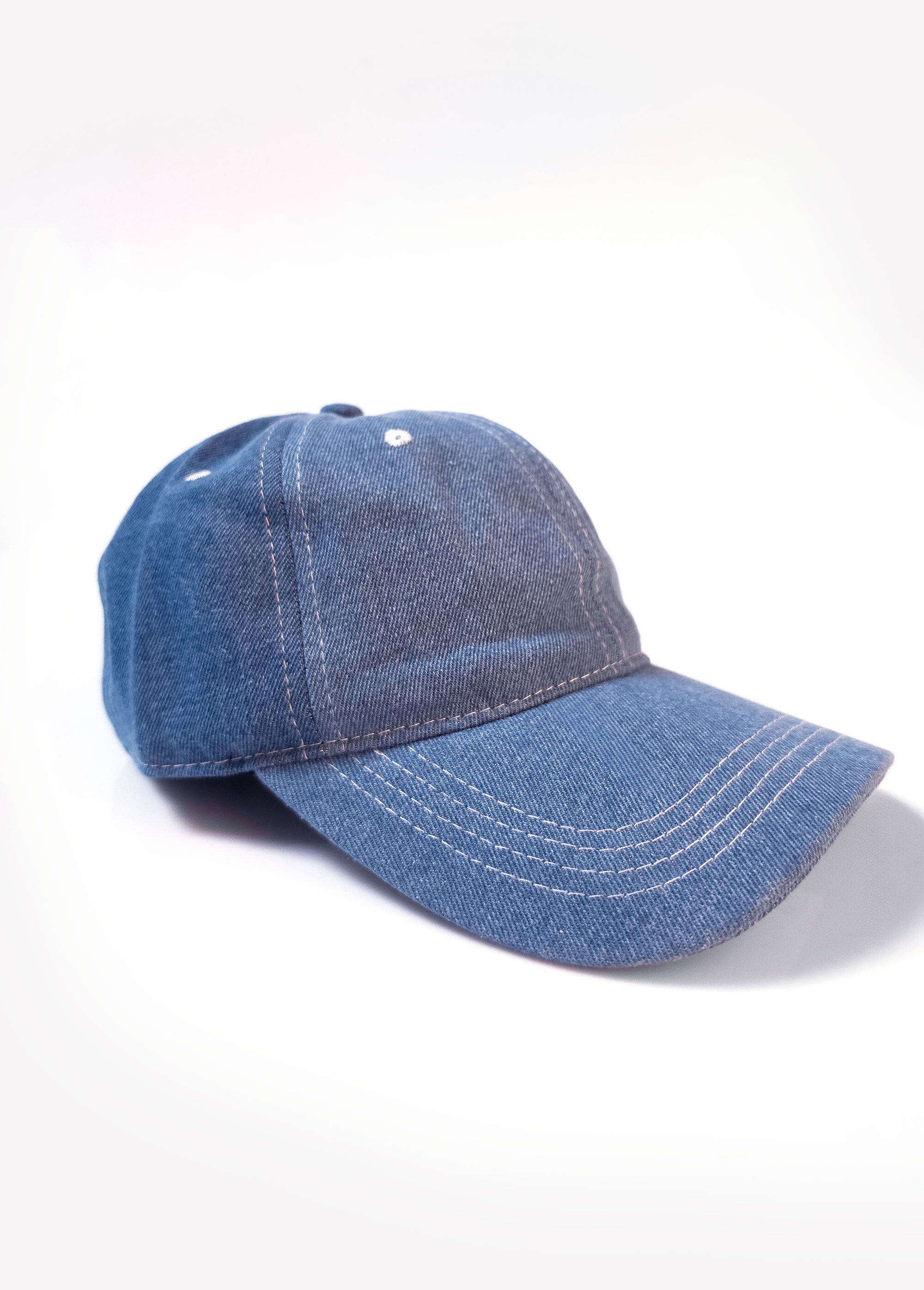 Casquette denim, coutures contrastantes Femme Bleu NES180LC2506 FA1