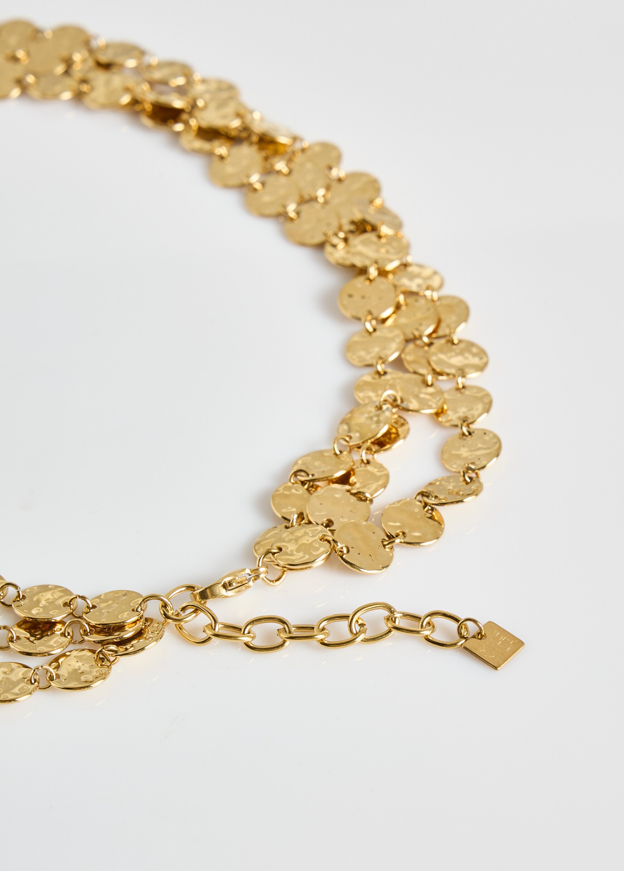 Collier 3 rangs pastilles en acier inox Doré MILM25GN149 DE2