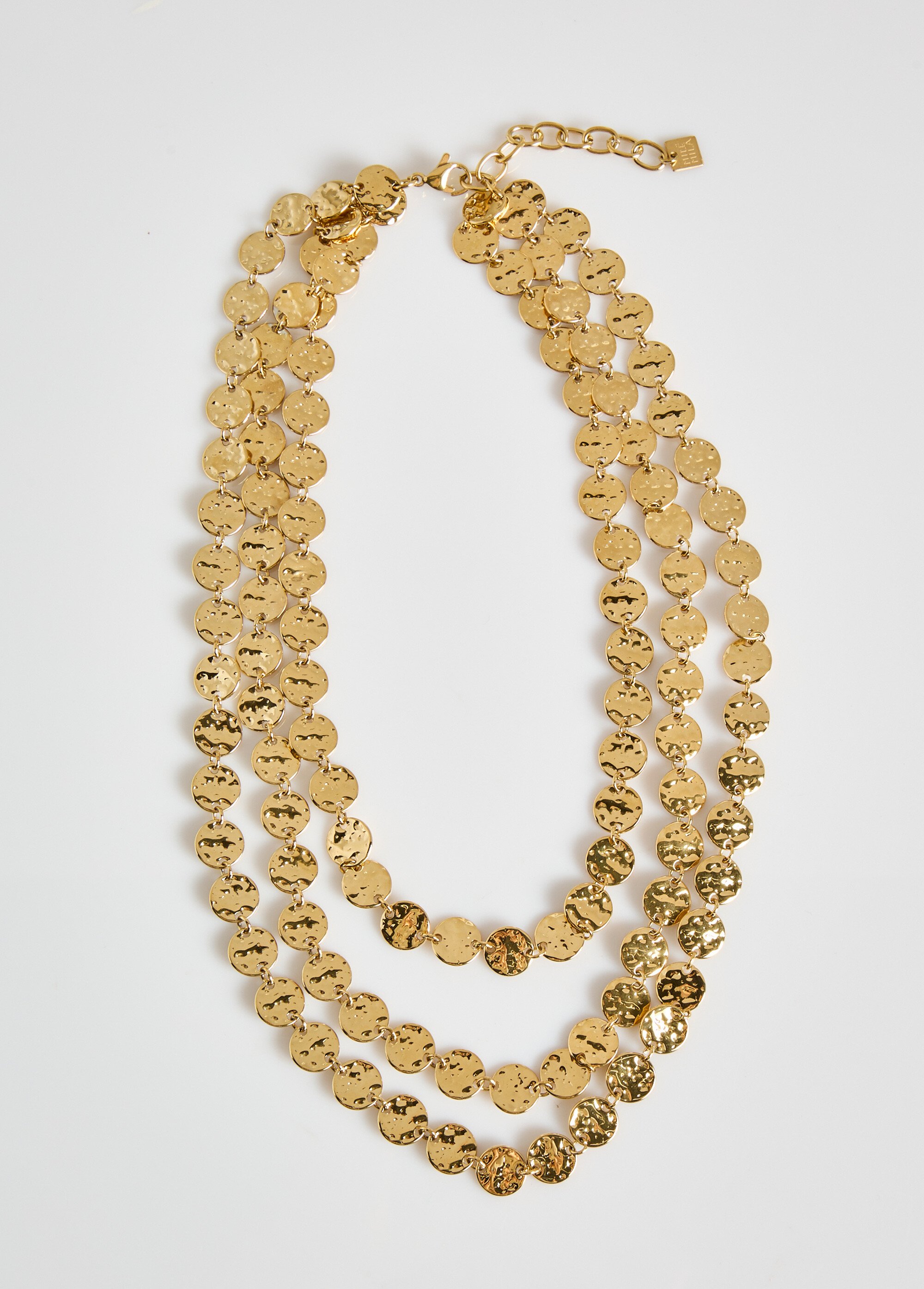 Collier 3 rangs pastilles en acier inox Doré MILM25GN149 FA1