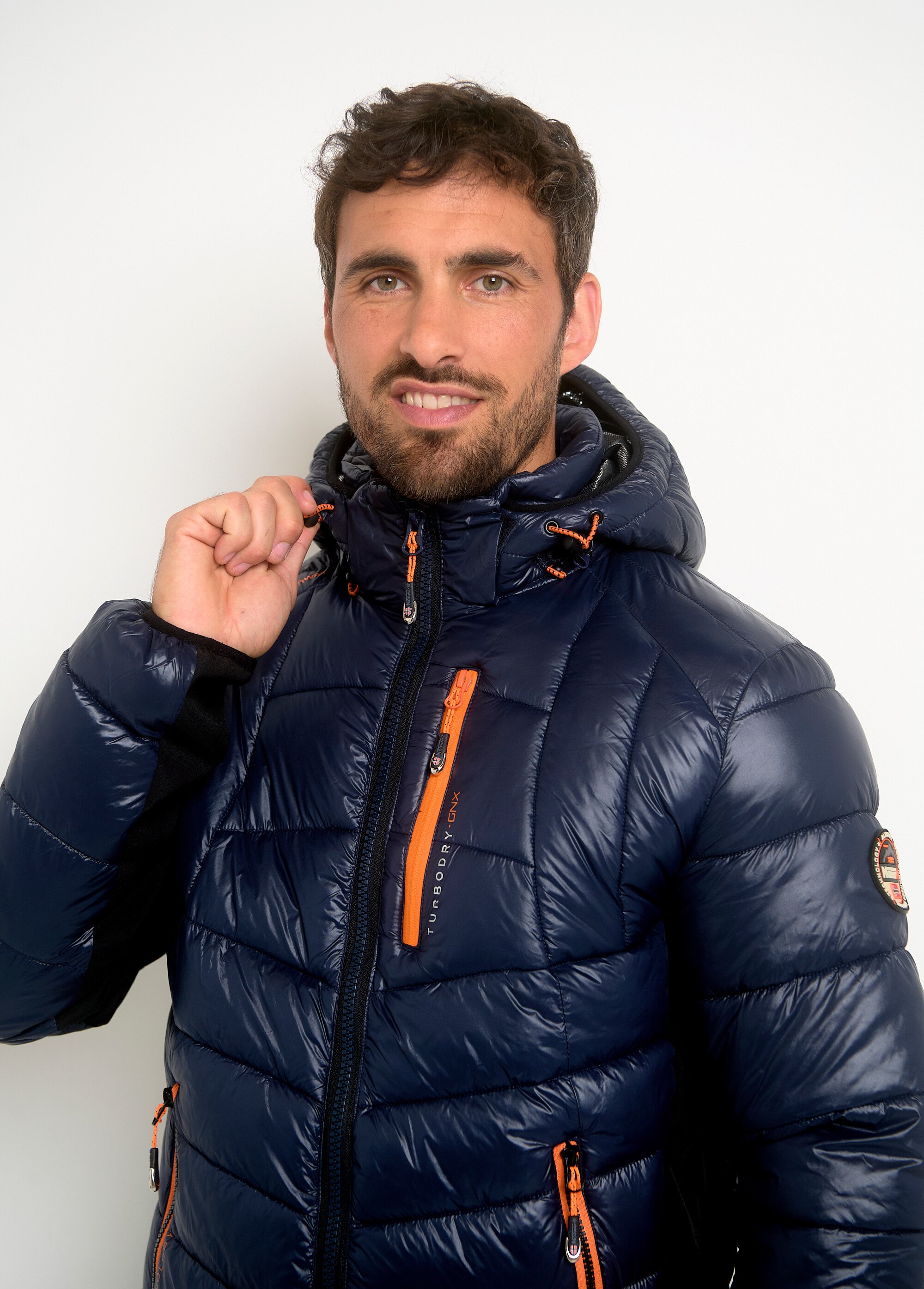 Doudoune chaude brillante détails fluo