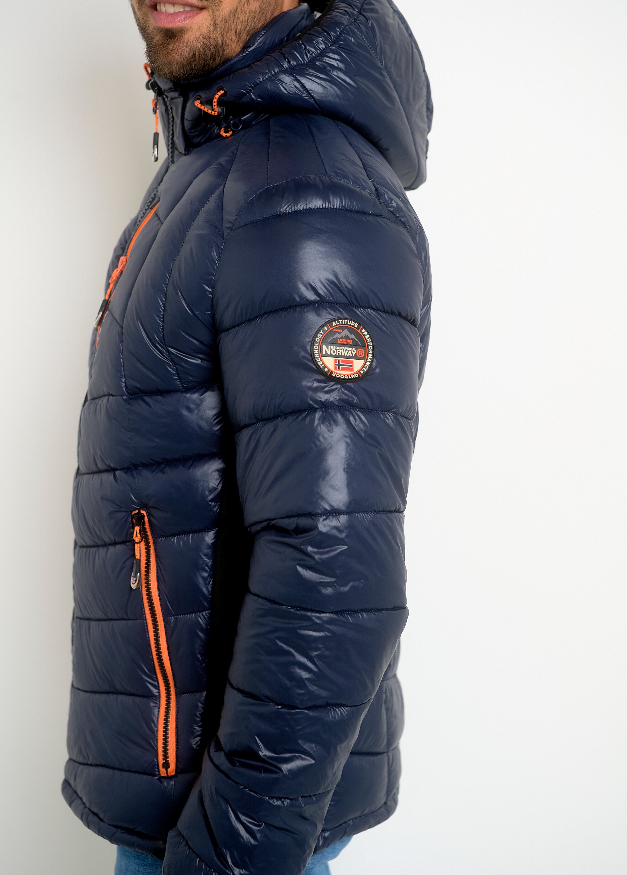 Doudoune chaude brillante détails fluo Homme Bleu ARTWW2163H/GN GA1