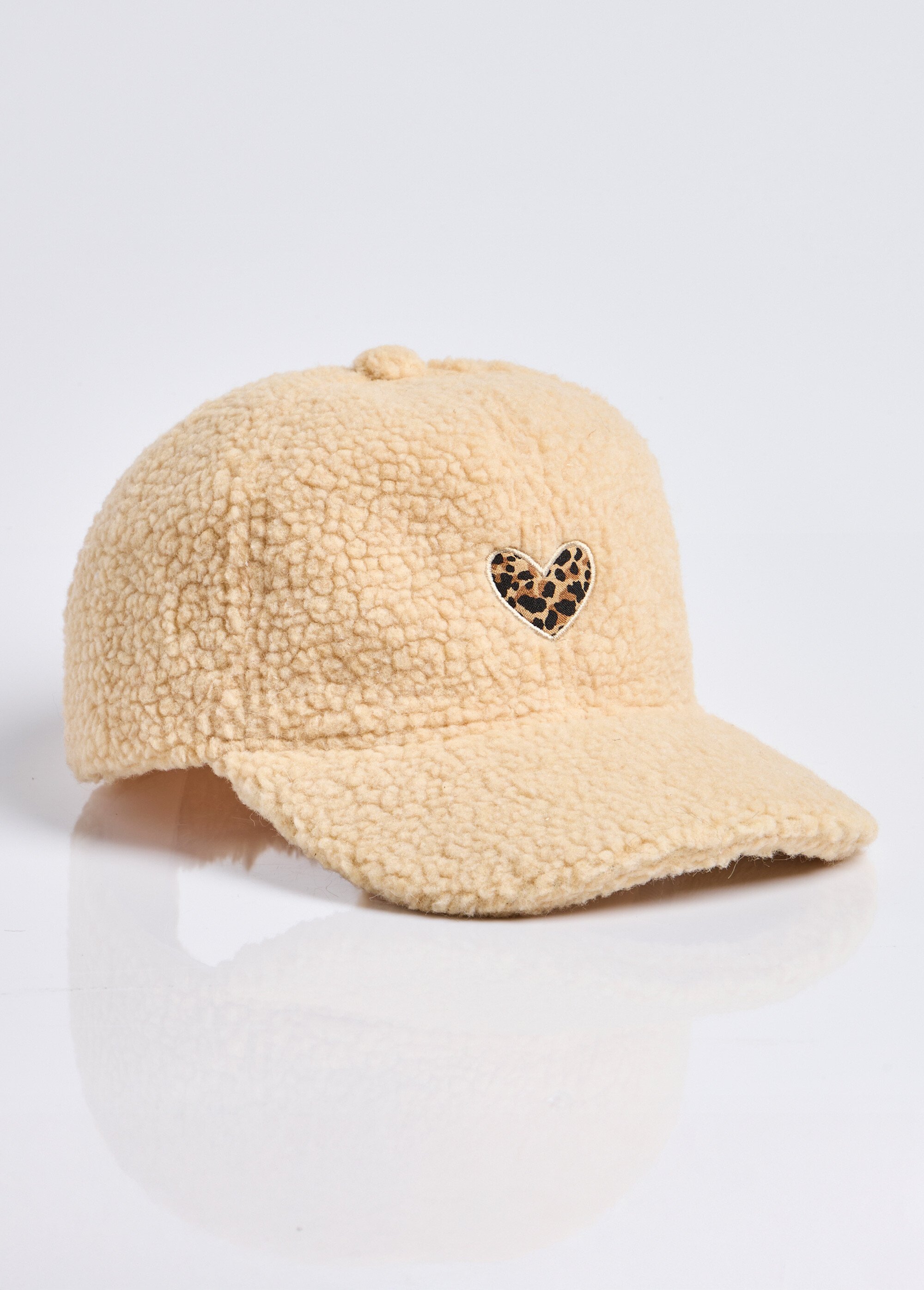 Casquette matière, détail cœur léopard Femme Beige MIL25MP02 FA1