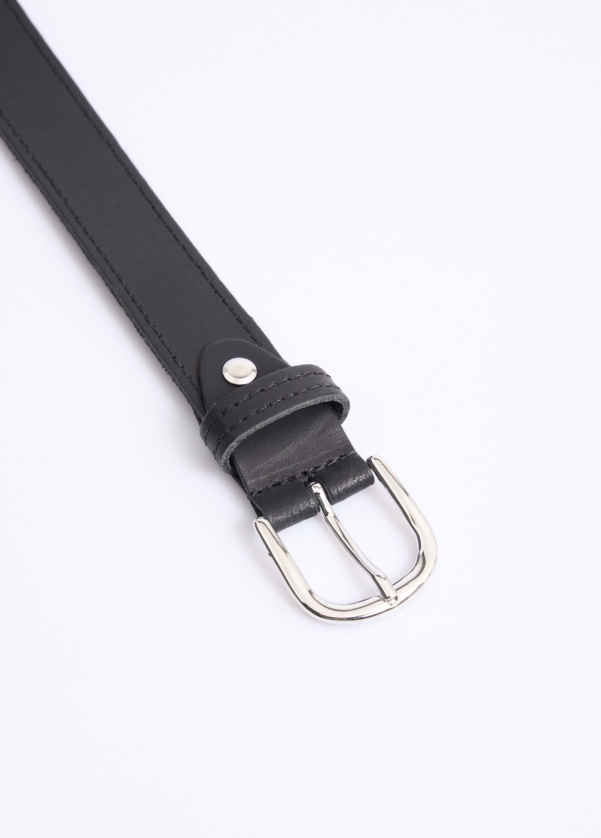 Ceinture casual chic cuir, bords francs