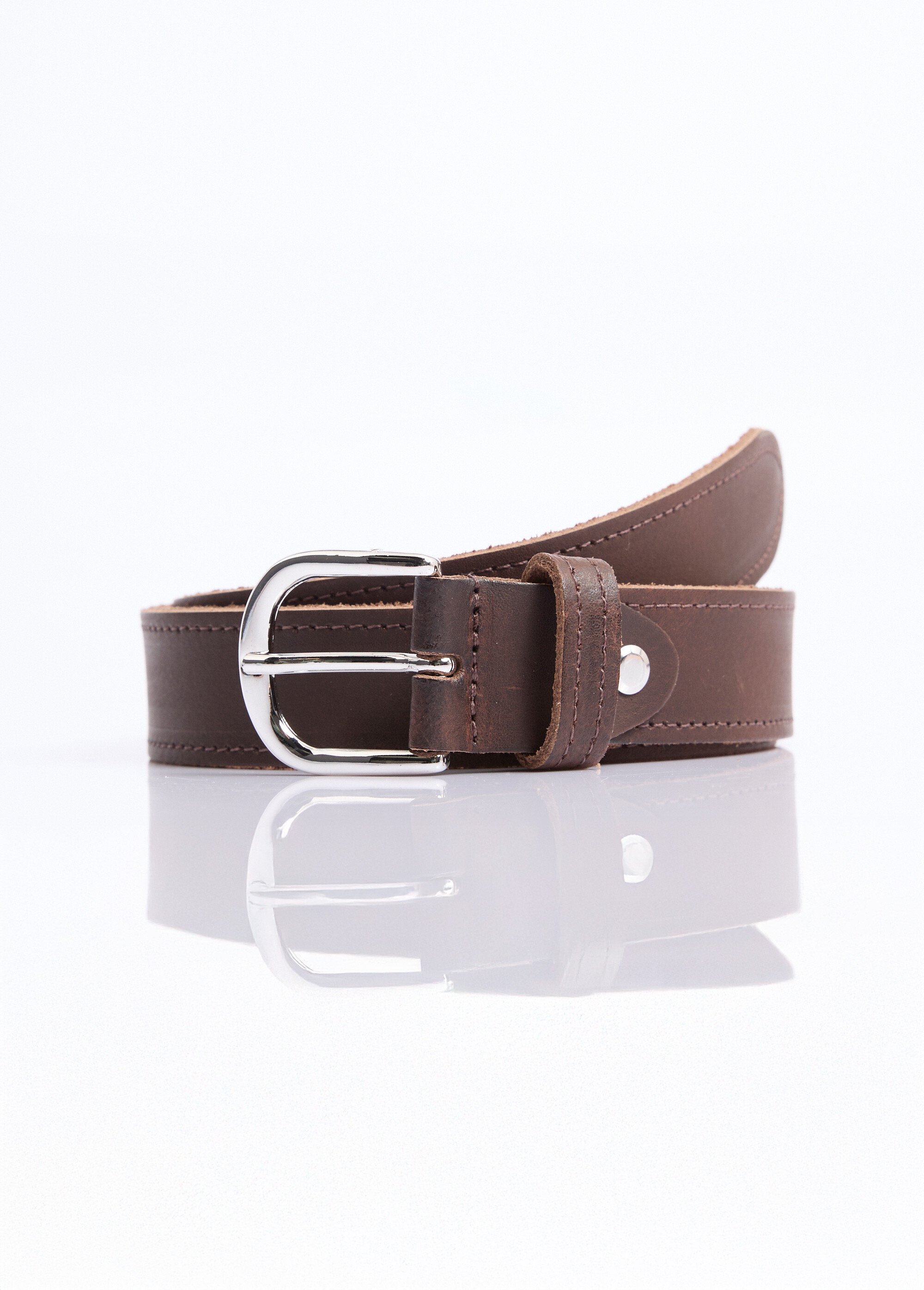 Ceinture casual chic cuir, bords francs