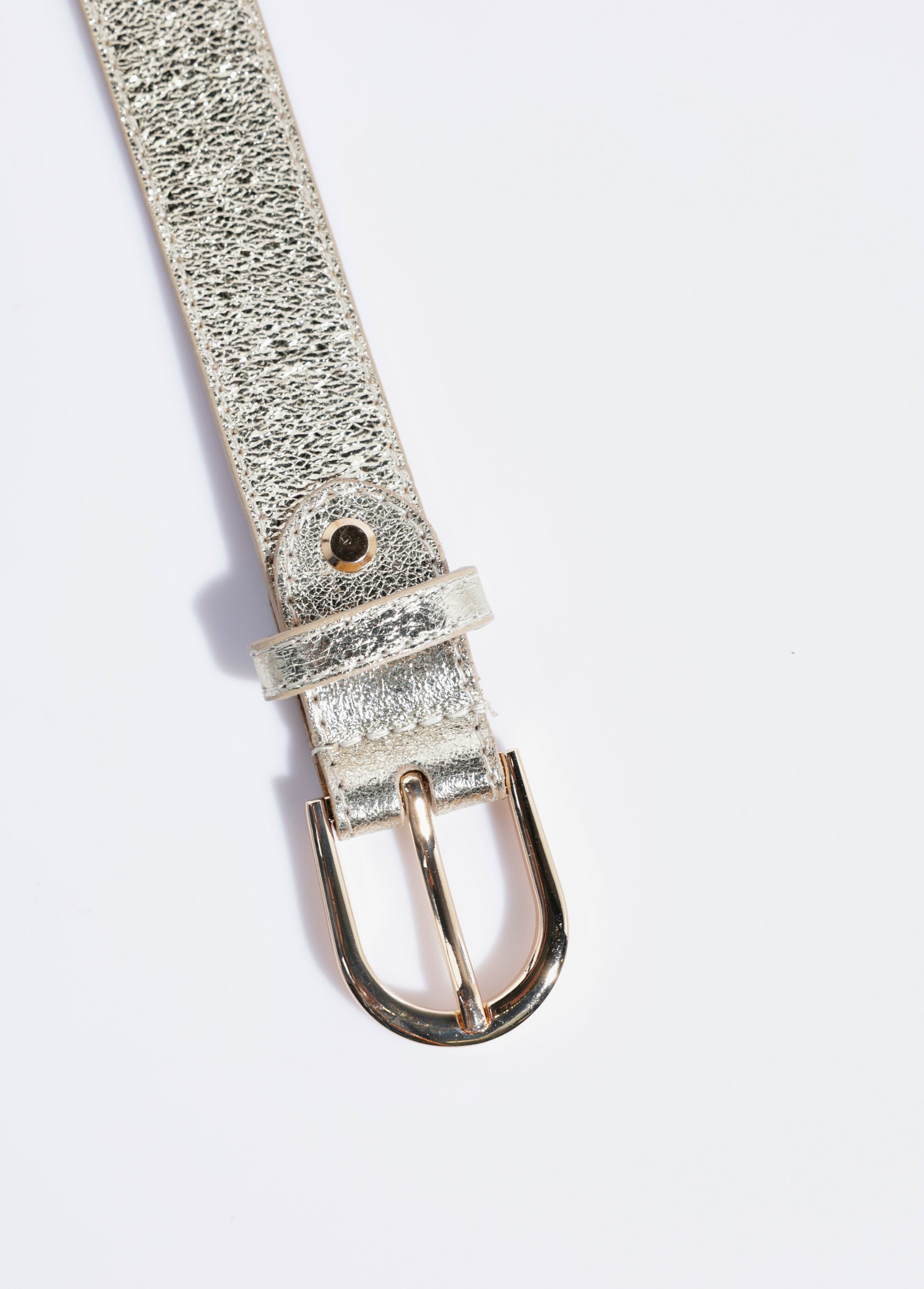 Ceinture en cuir grainé boucle métal Femme Doré TD-FLCEICUIRMED DE1