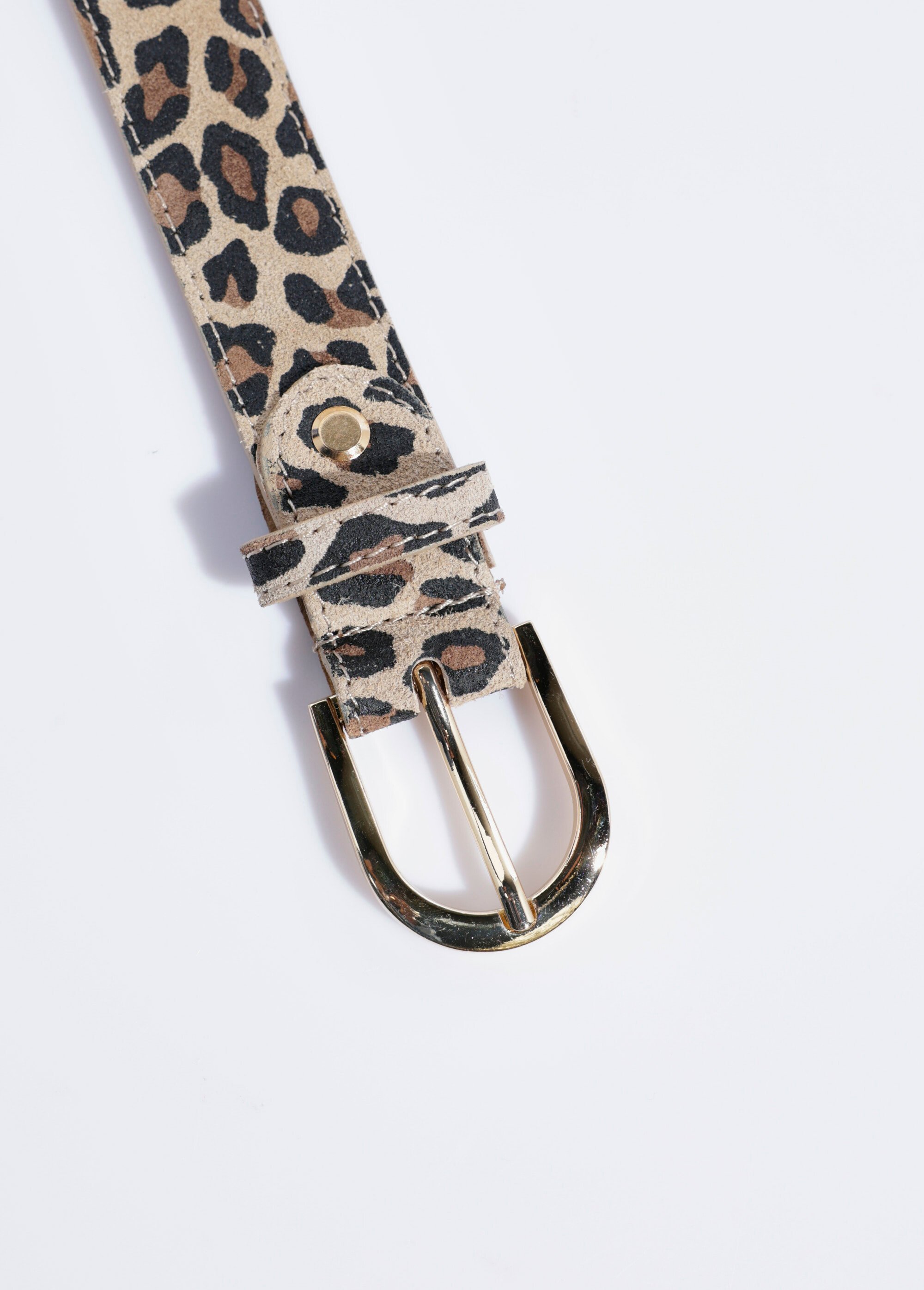 Ceinture en cuir motif léopard Femme Noir TD-FLCEICUIRLEO DE1