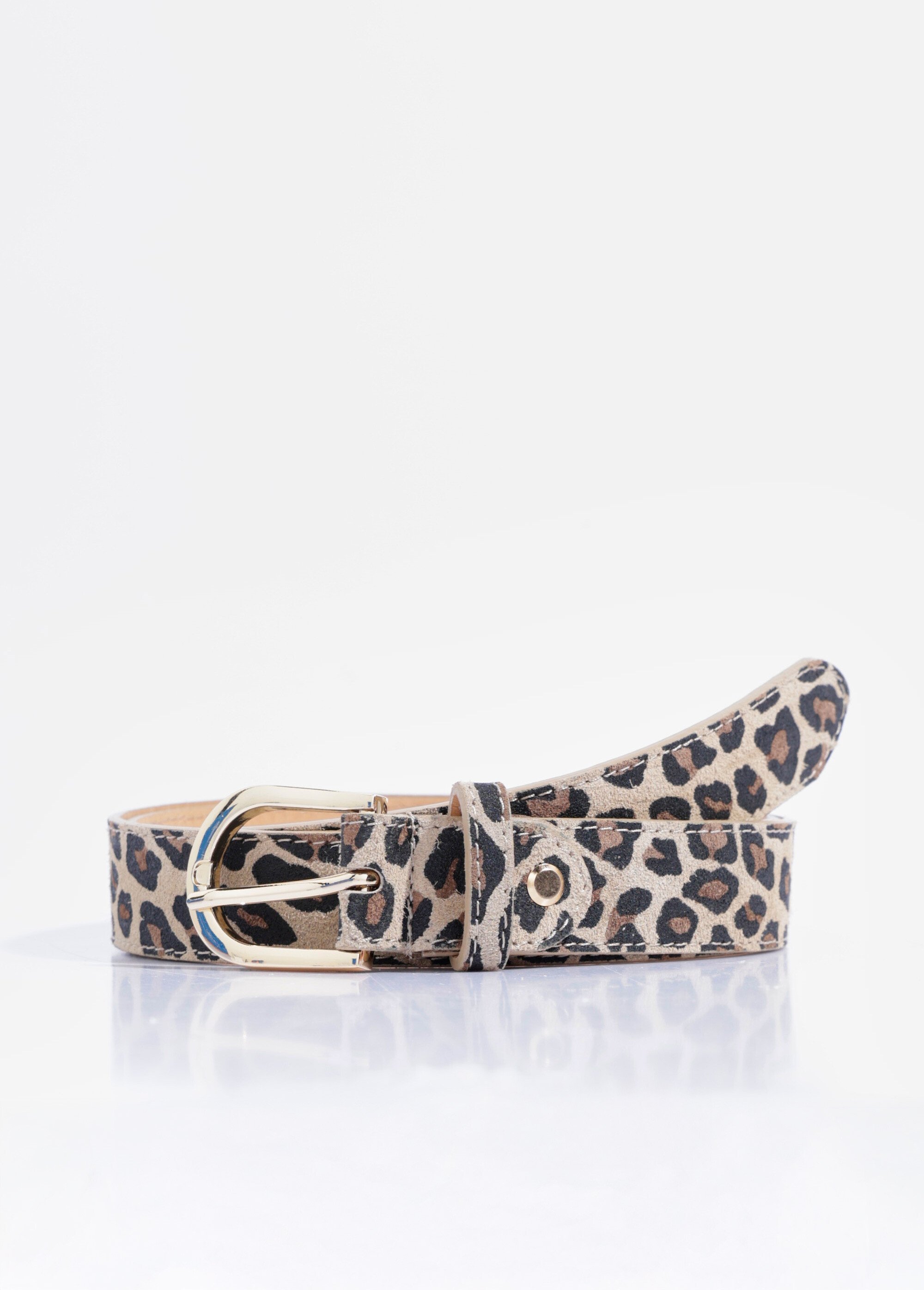 Ceinture en cuir motif léopard Femme Noir TD-FLCEICUIRLEO FA1