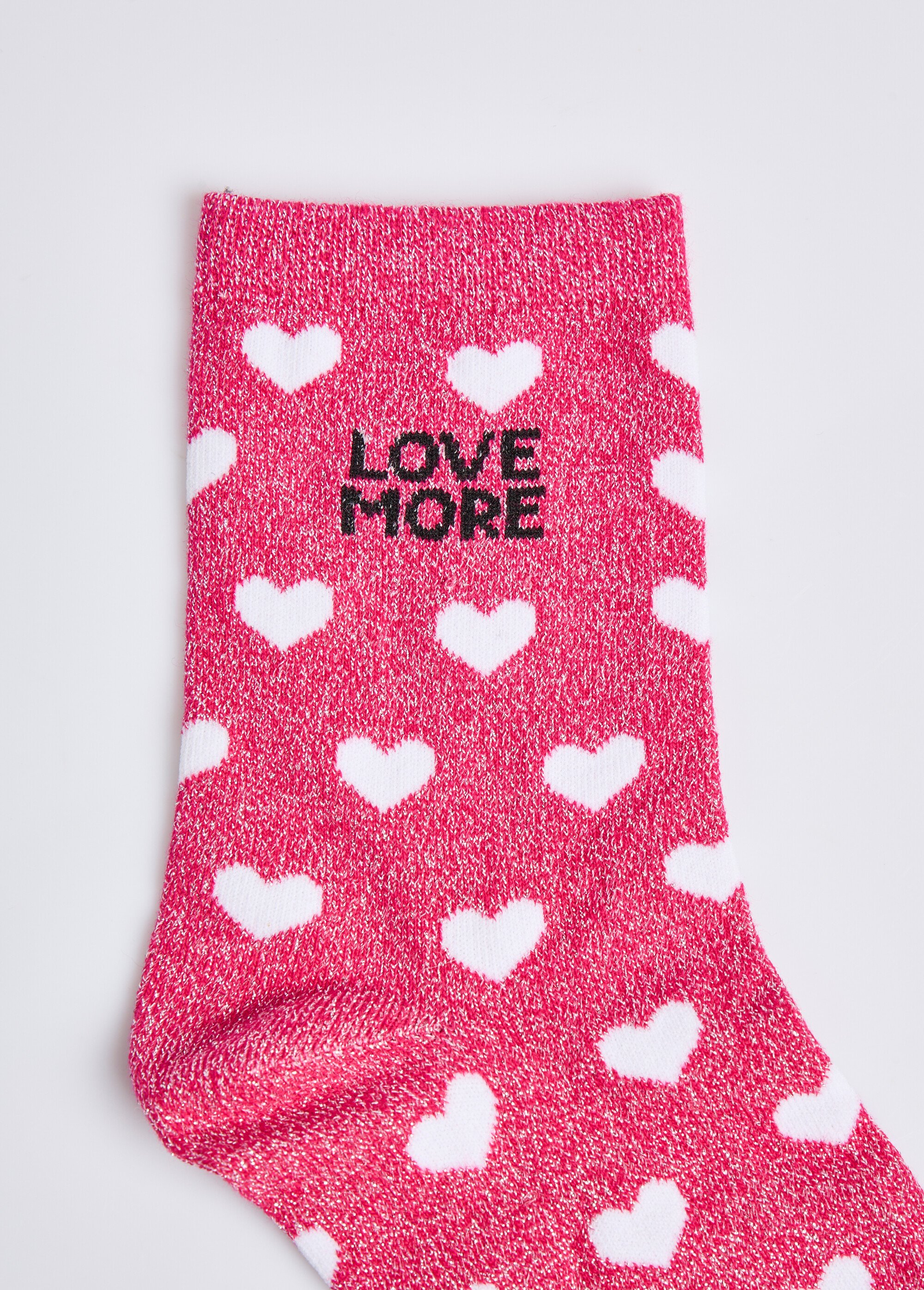 Chaussettes pailletées à message Femme Rose MILL25BW25 DE2