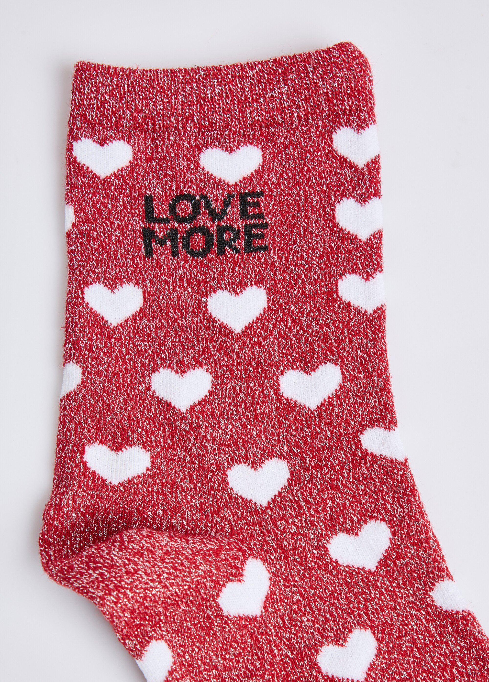 Chaussettes pailletées à message Femme Rouge MILL25BW25 DE2