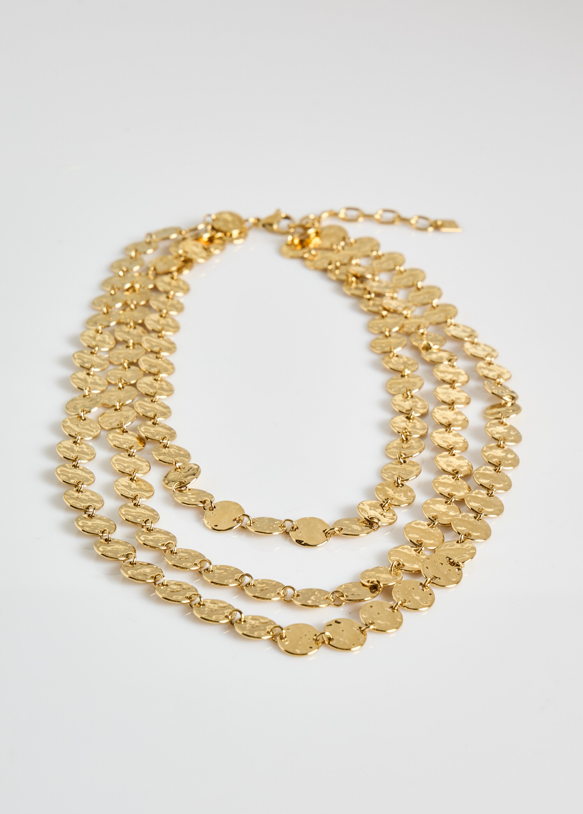 Collier 3 rangs pastilles en acier inox Doré MILM25GN149 DE2