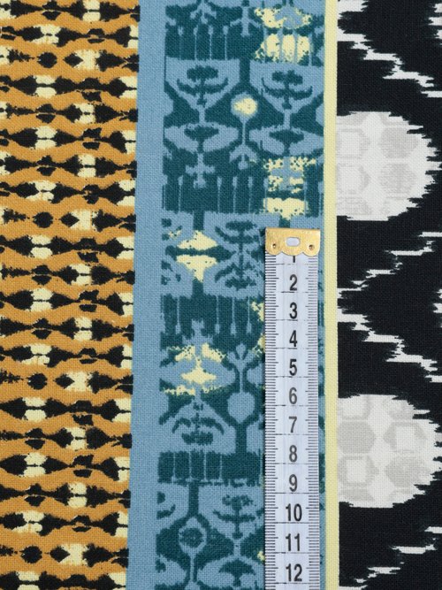 Coupon tissu coton imprimé ethnique 1J JAUNE COT146273-1 DE1