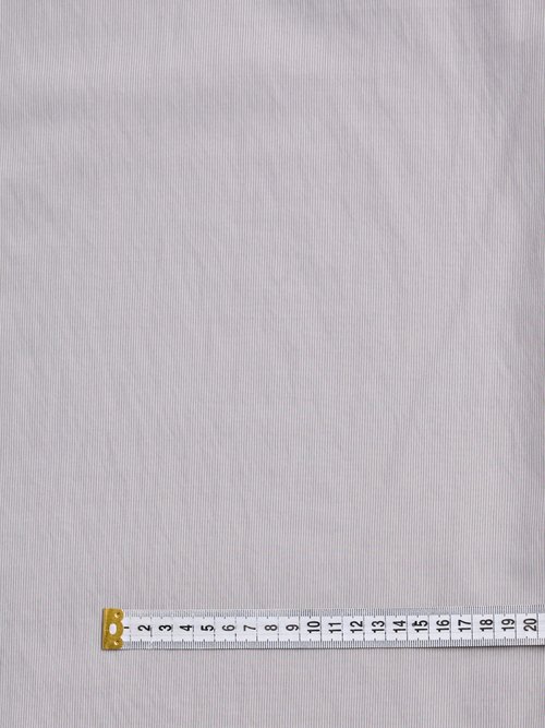 Coupon tissu fin popeline micro rayures 1M BLANC COT142214 DE1