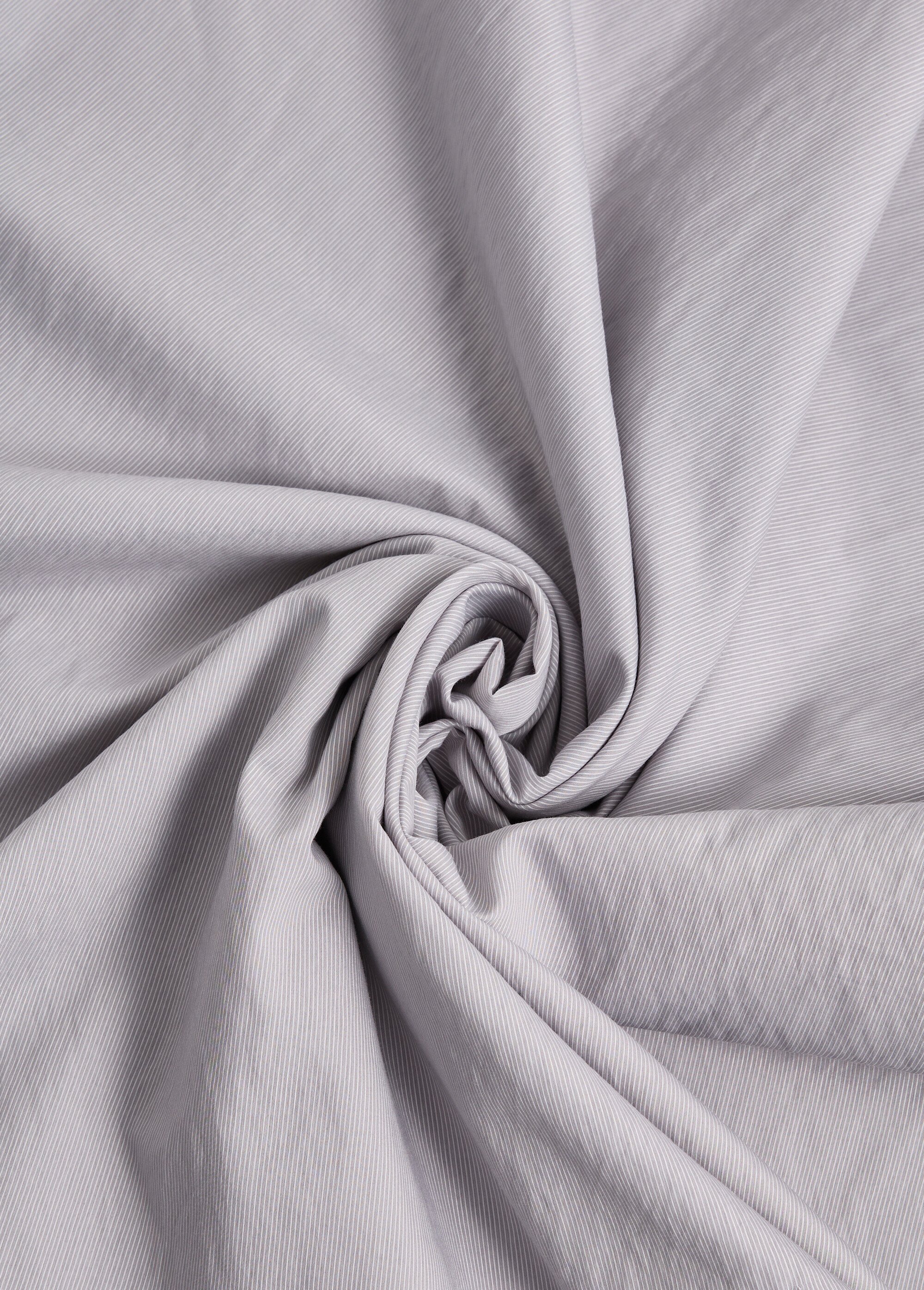 Coupon tissu fin popeline micro rayures 1M BLANC COT142214 FA1