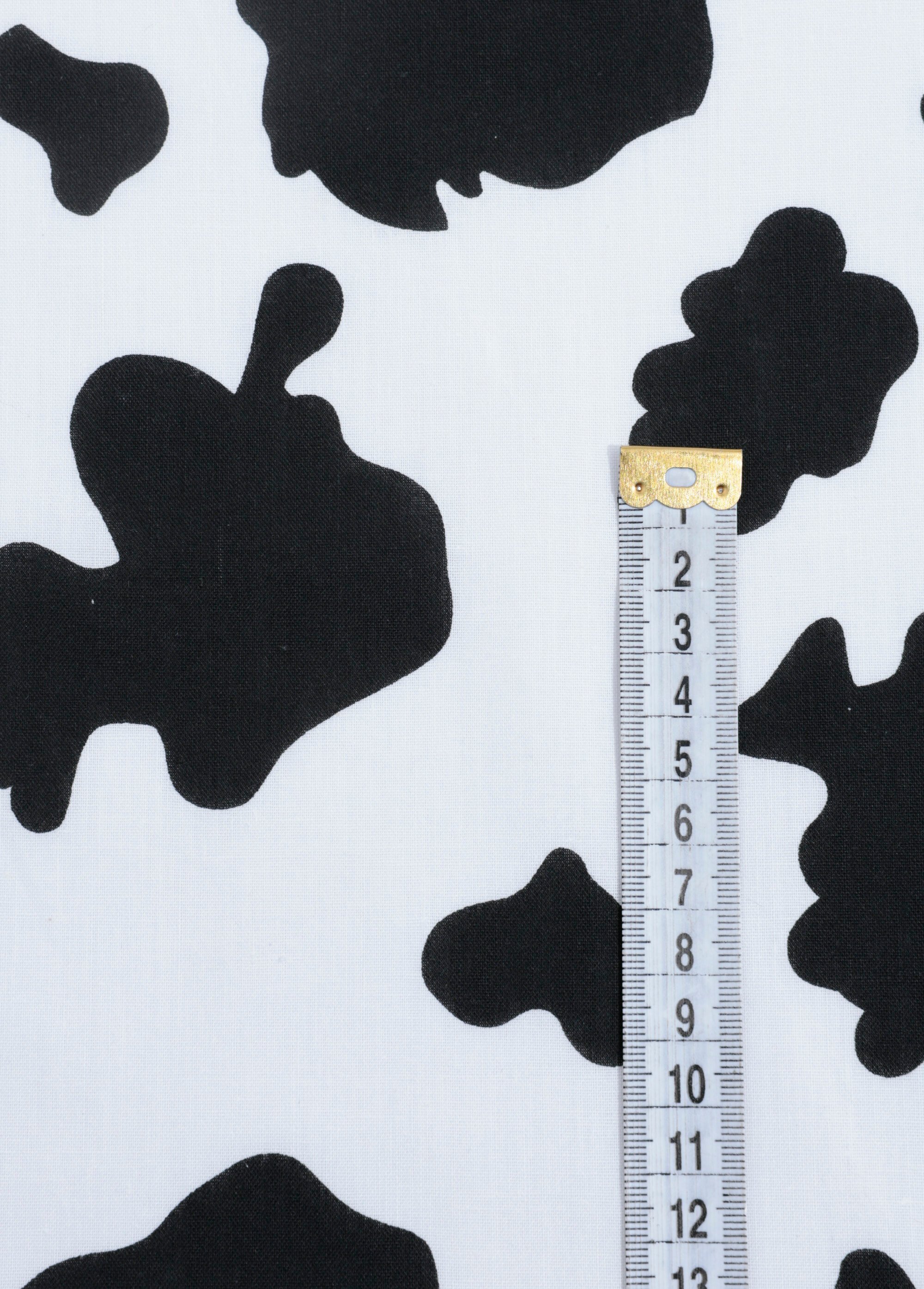 Coupon tissu noir et blanc, thème vache NOIR COT146271-10 DE1