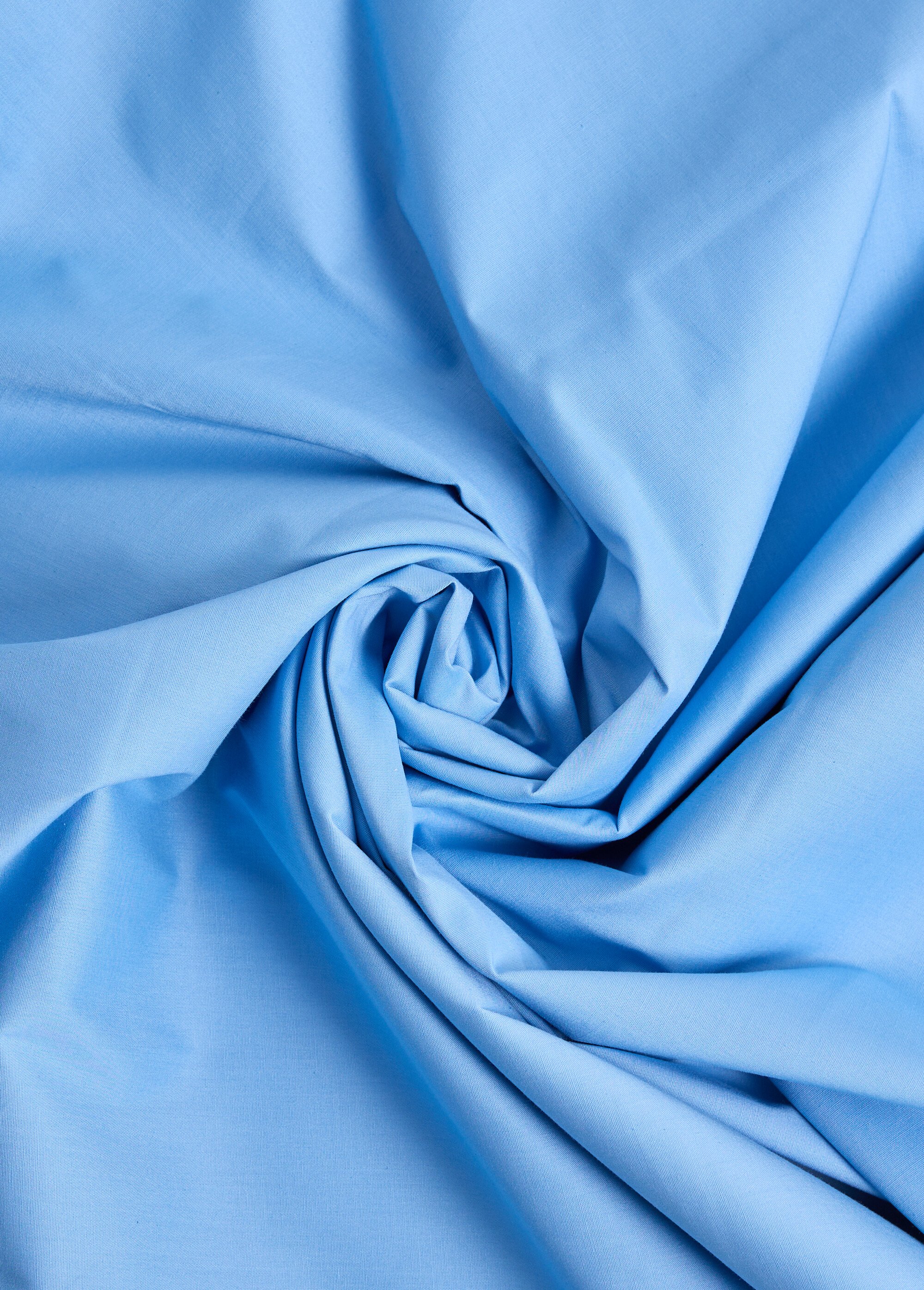 Coupon tissu popeline fine unie, 1B BLEU COT147040 FA1