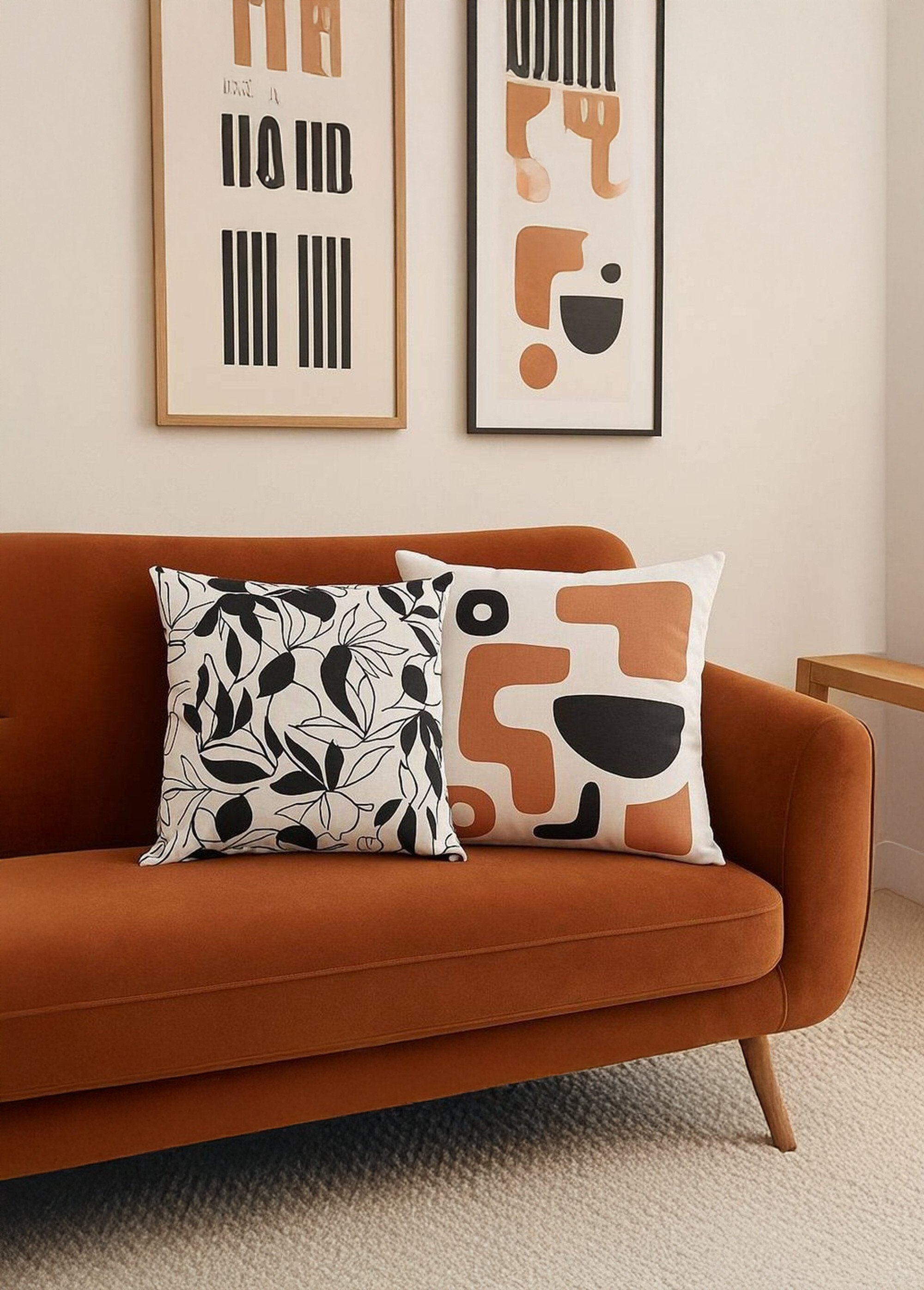 Coussin coton, inspiration art abstrait MULTICOLORE NOR-33005 SI1