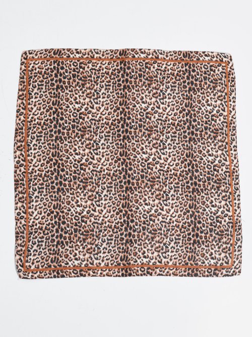 Foulard carré tendance motif léopard Femme Noir TD-FL25307 DE1