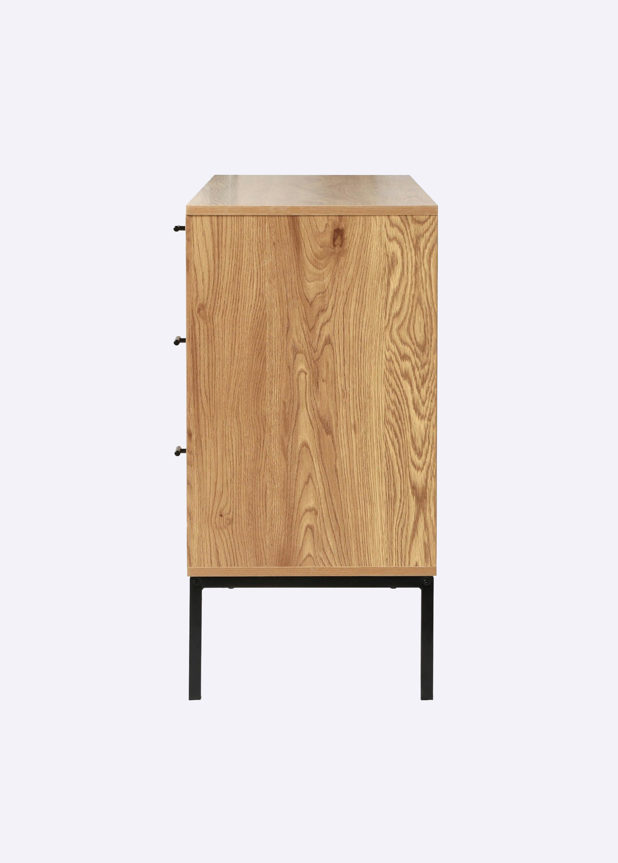 JAYA Buffet décor rotin, pieds métal BEIGE CAL-14500133 DE1