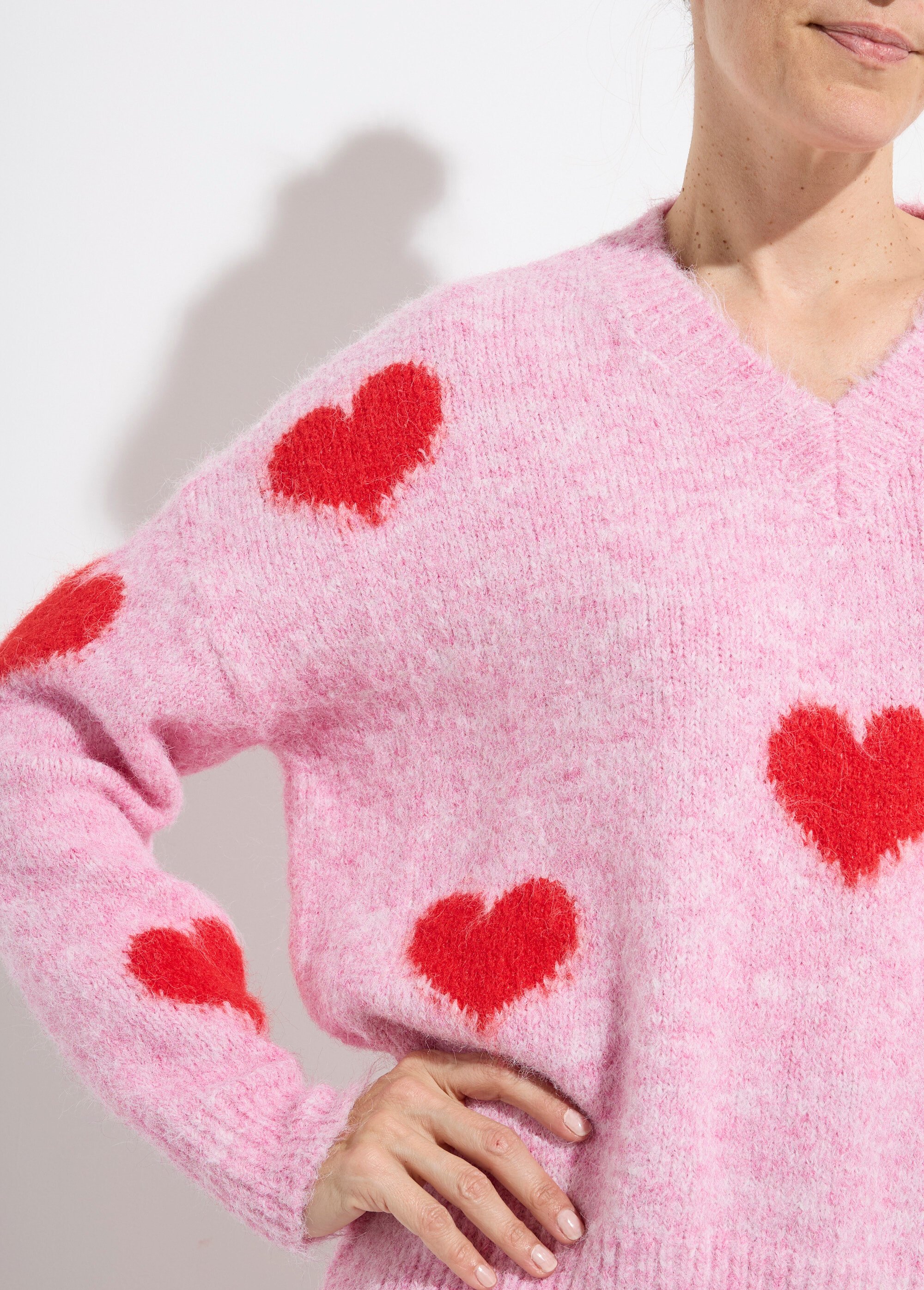 Pull Fille The Children's Place 12 Mois – Rose Vif à Volants, Cœurs, Manches Longues, Neuf