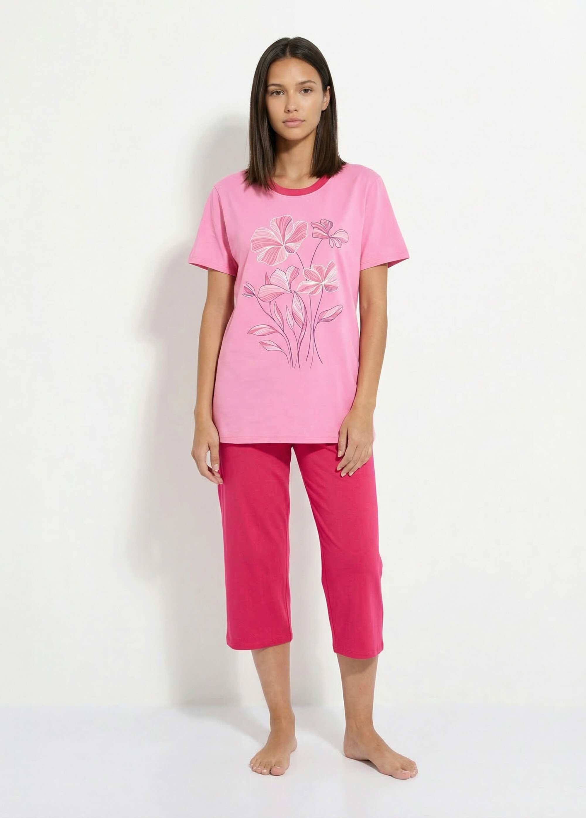 Pyjama corsaire coton à motif - lot de 2 Femme ASSORTIS LOT 2 SEVEN FA1