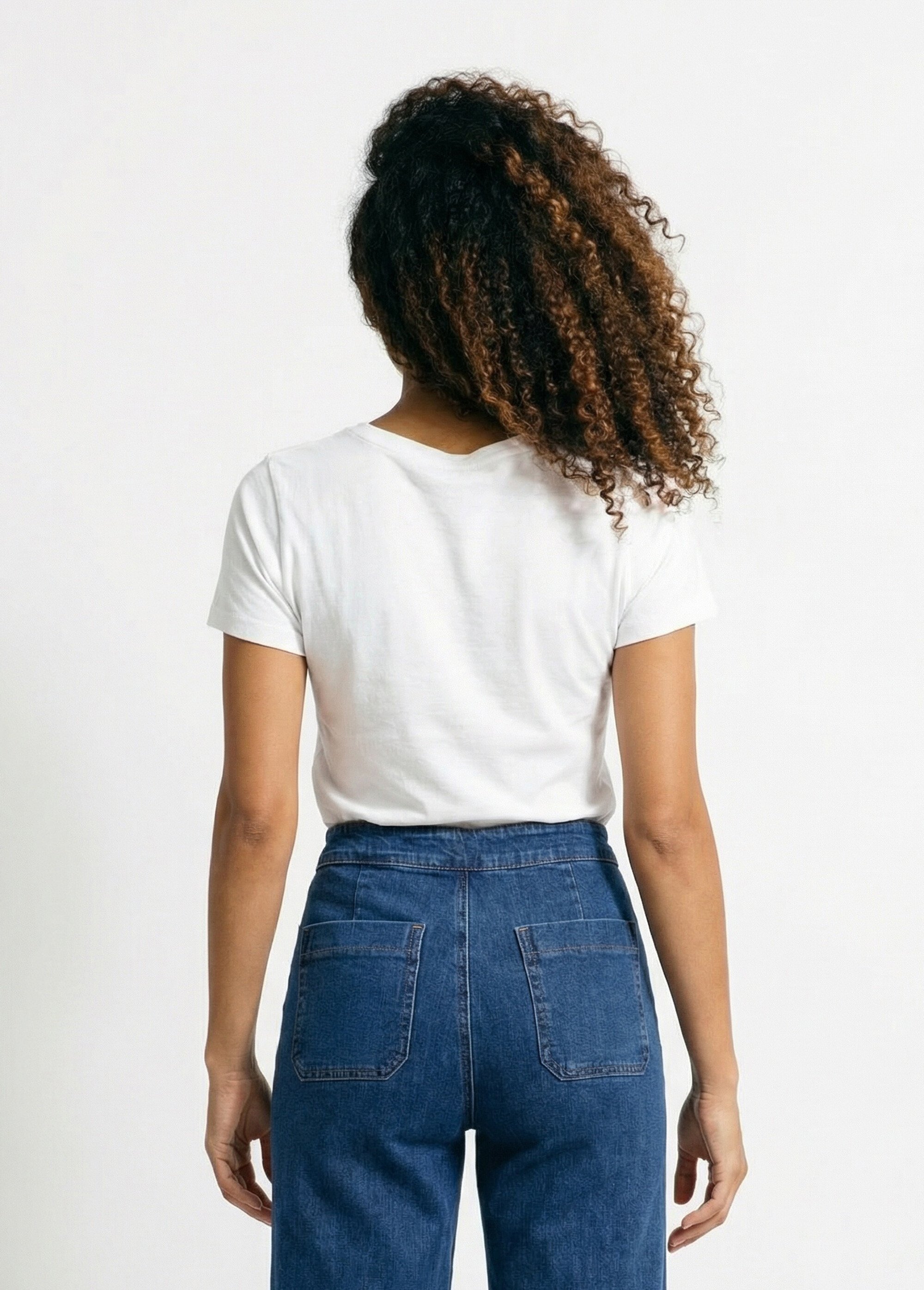 T-shirt blanc inscription Sunday Club Femme Blanc IA-M1300 DO1