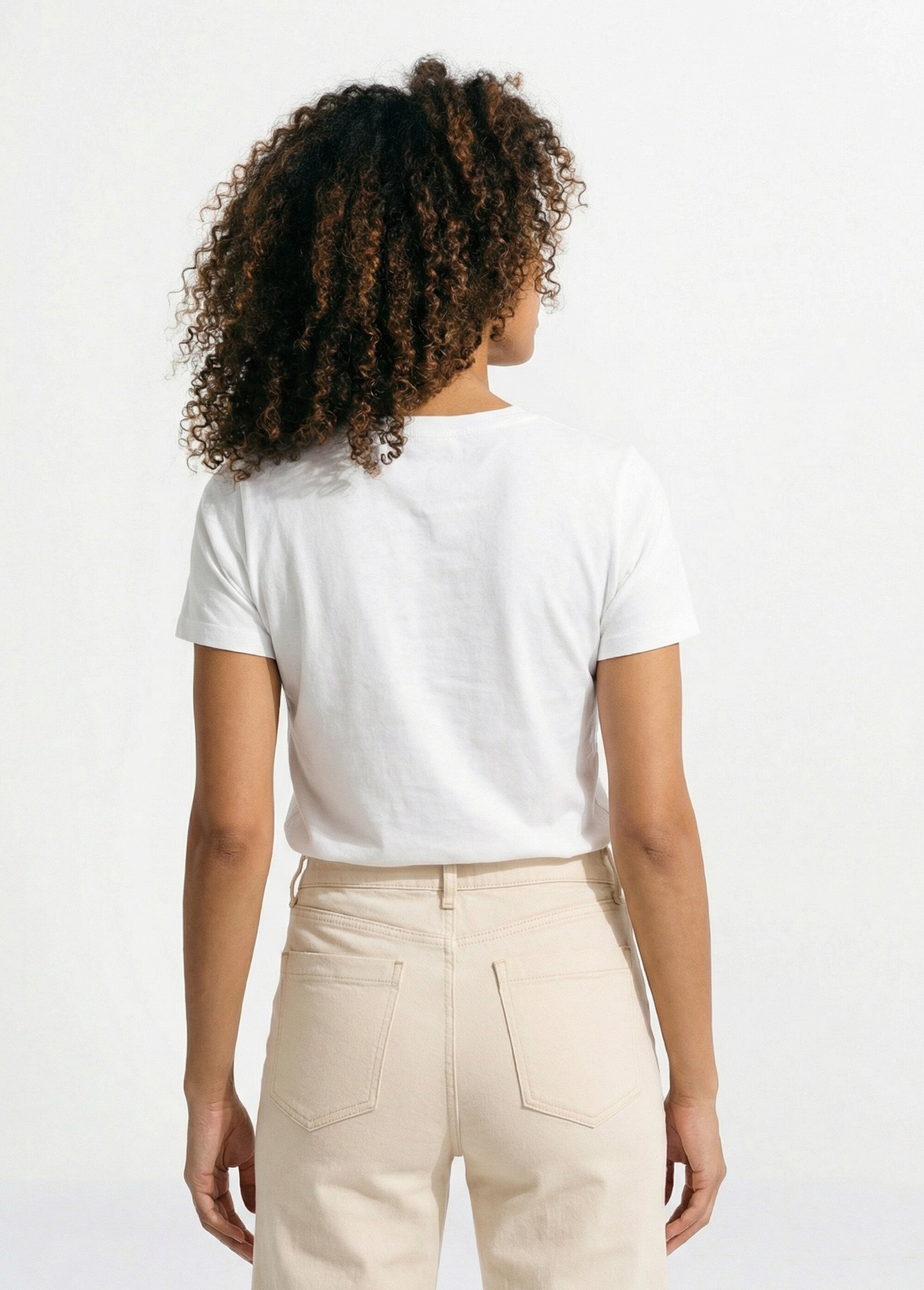 T-shirt col rond avec inscription Matcha Femme Blanc IA-M1296 DO1