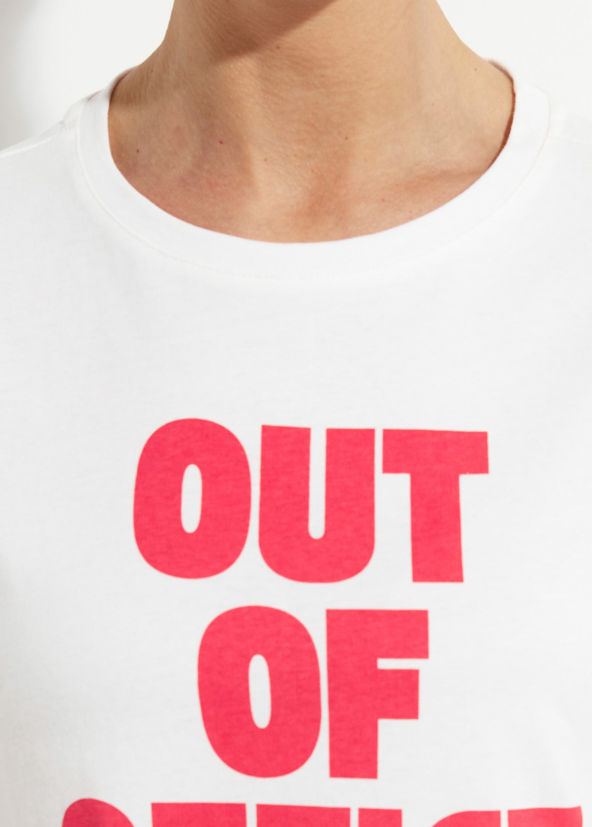 T-shirt fun inscription Out of office Femme Rouge IA-M1302 DE2