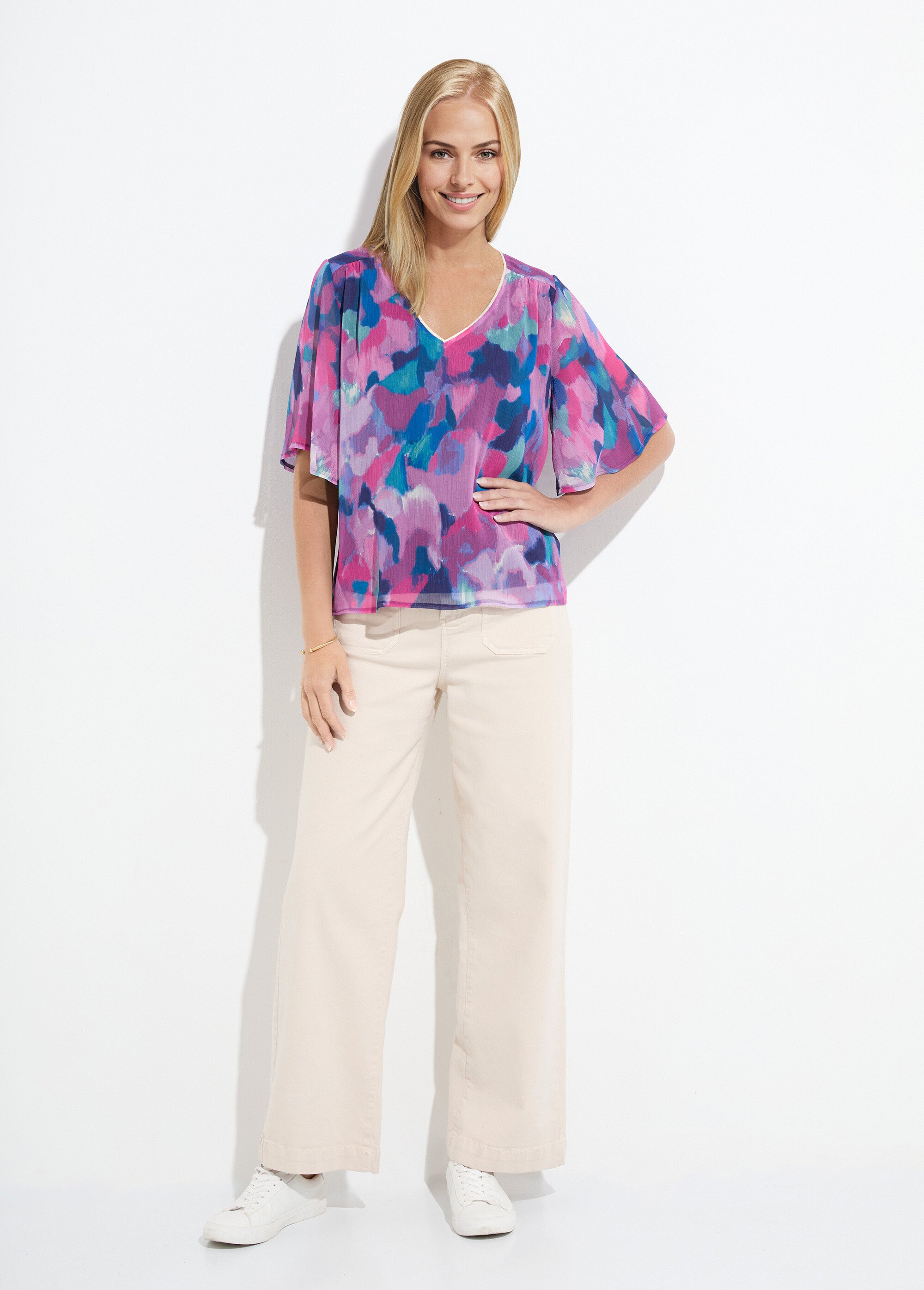 Tunique ample col V voile imprimé Femme MULTICOLORE CHANY SF1