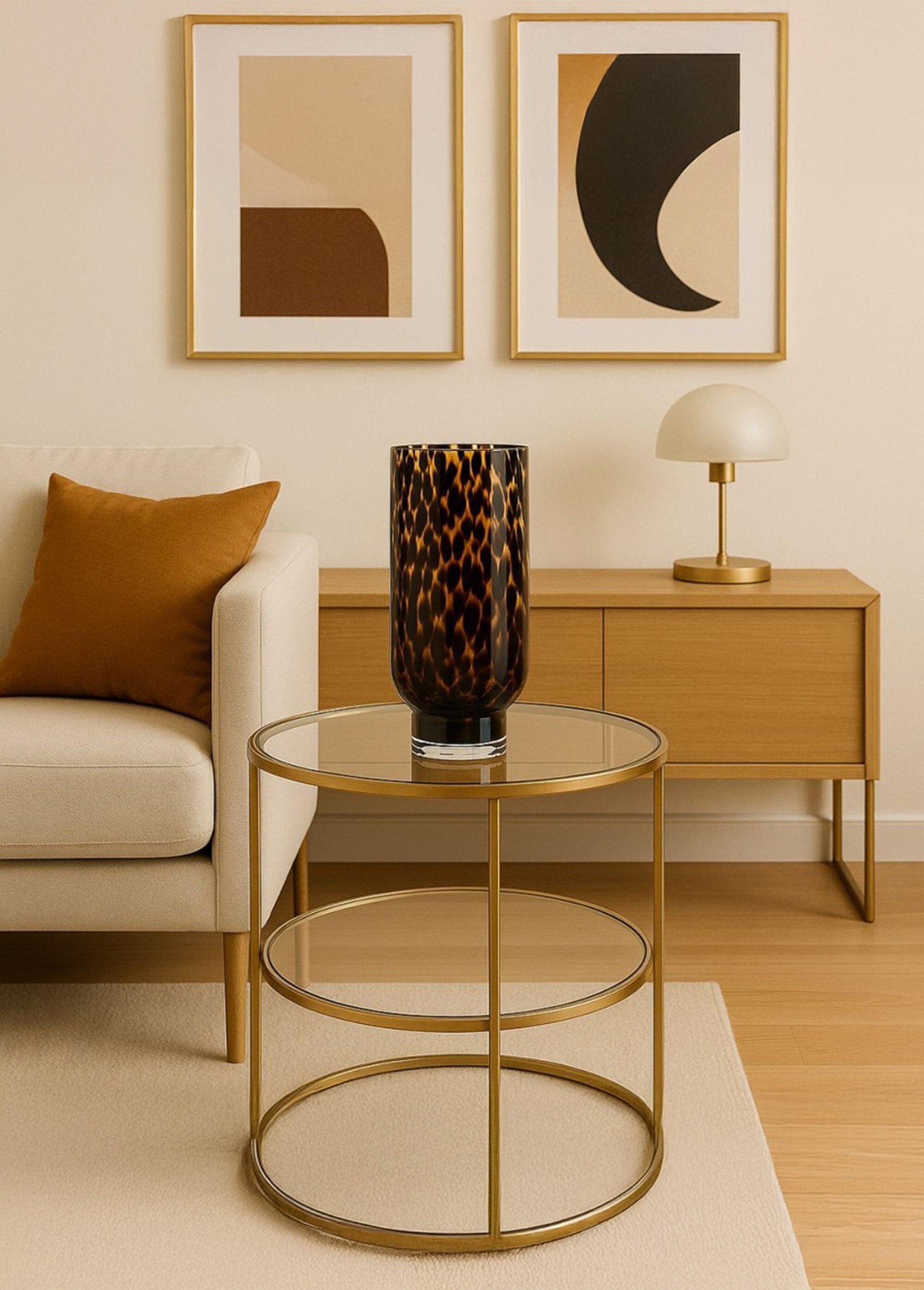 Vase en verre ambré effet léopard Marron NOR-23441 SI1