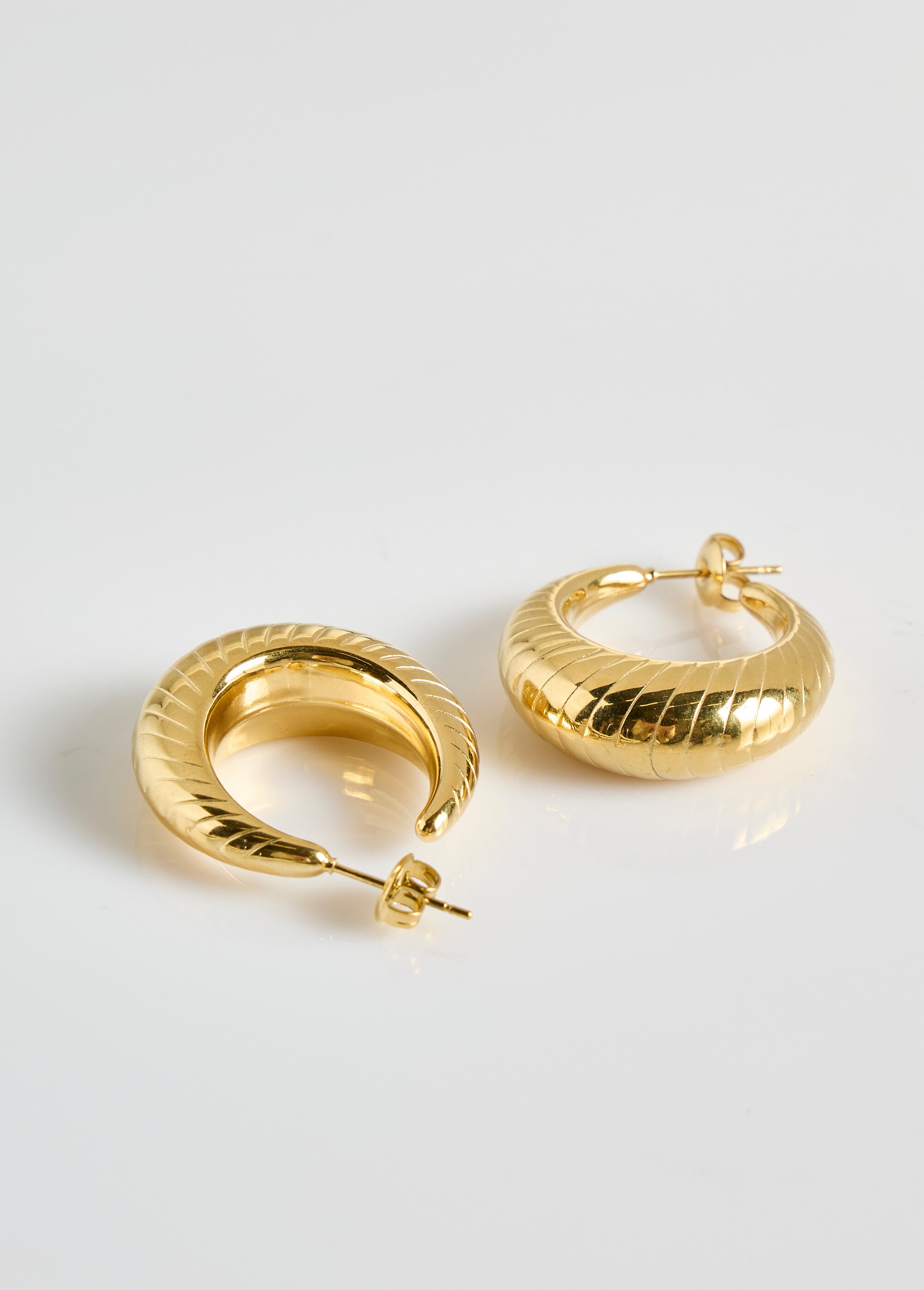 Boucles d'oreilles créoles inox torsades Doré MILM23KE163 DE1