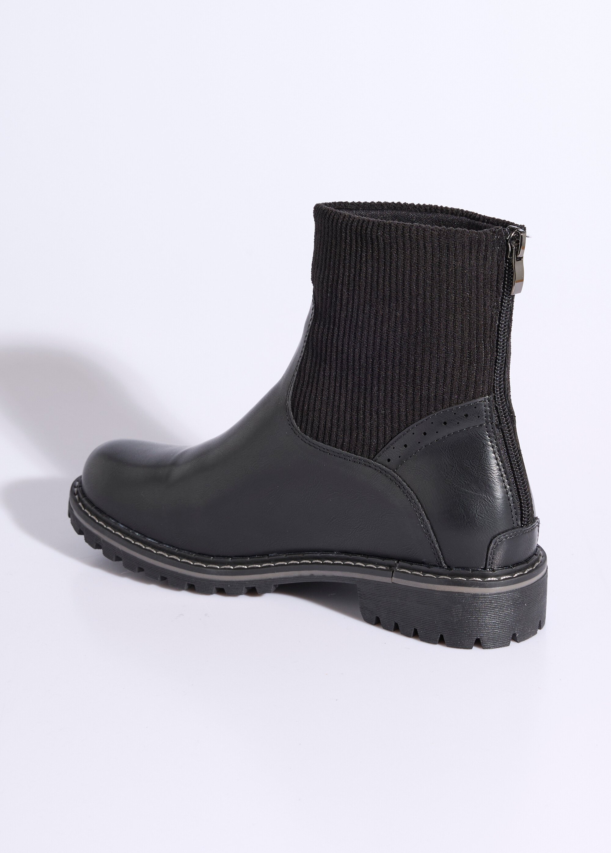 Boots camarguaises empiècement velours Femme Noir JPTDF-5314 DO1