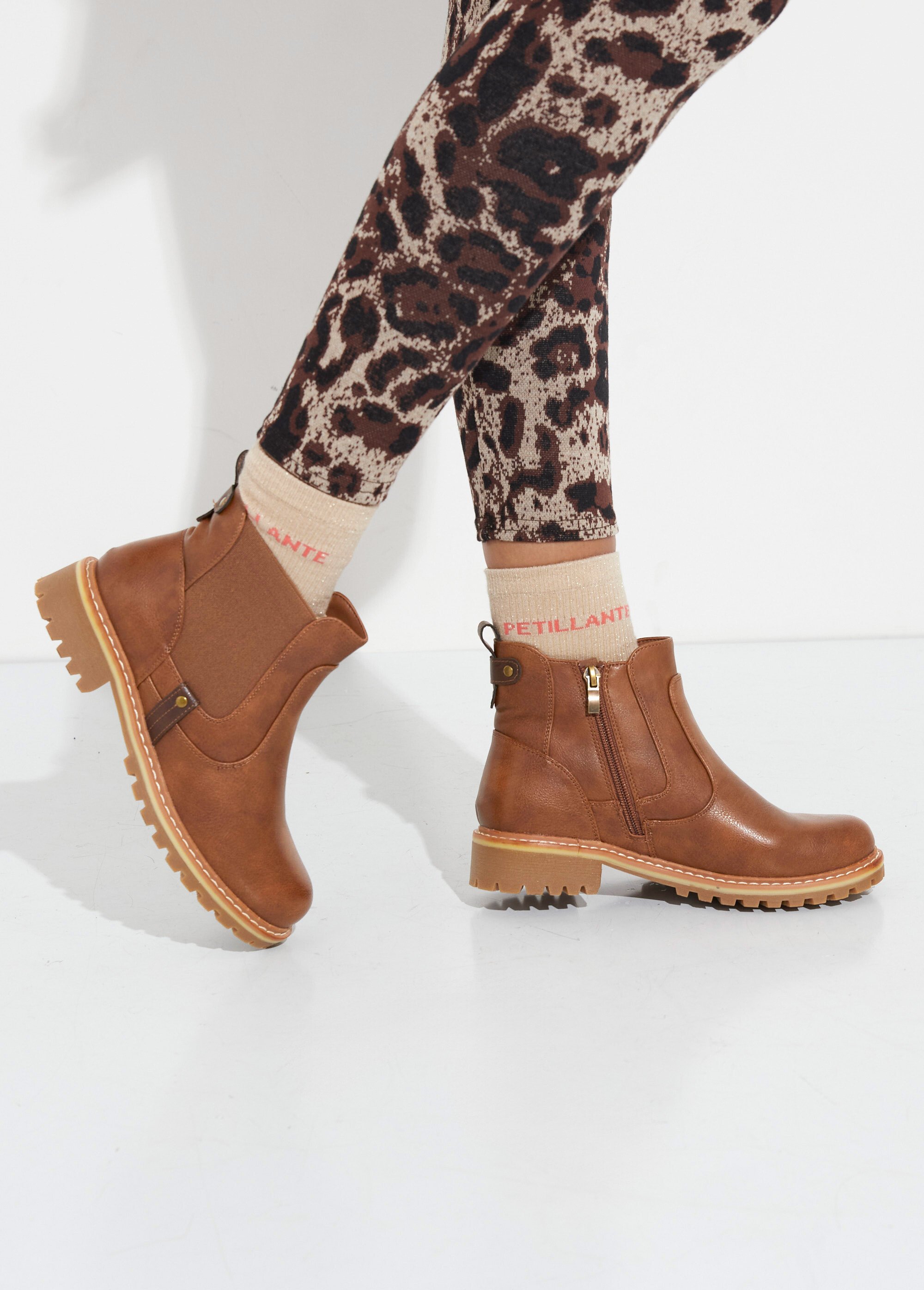 Boots élastiquées, esprit camarguaises Femme Beige JPTDF-5315 SF1
