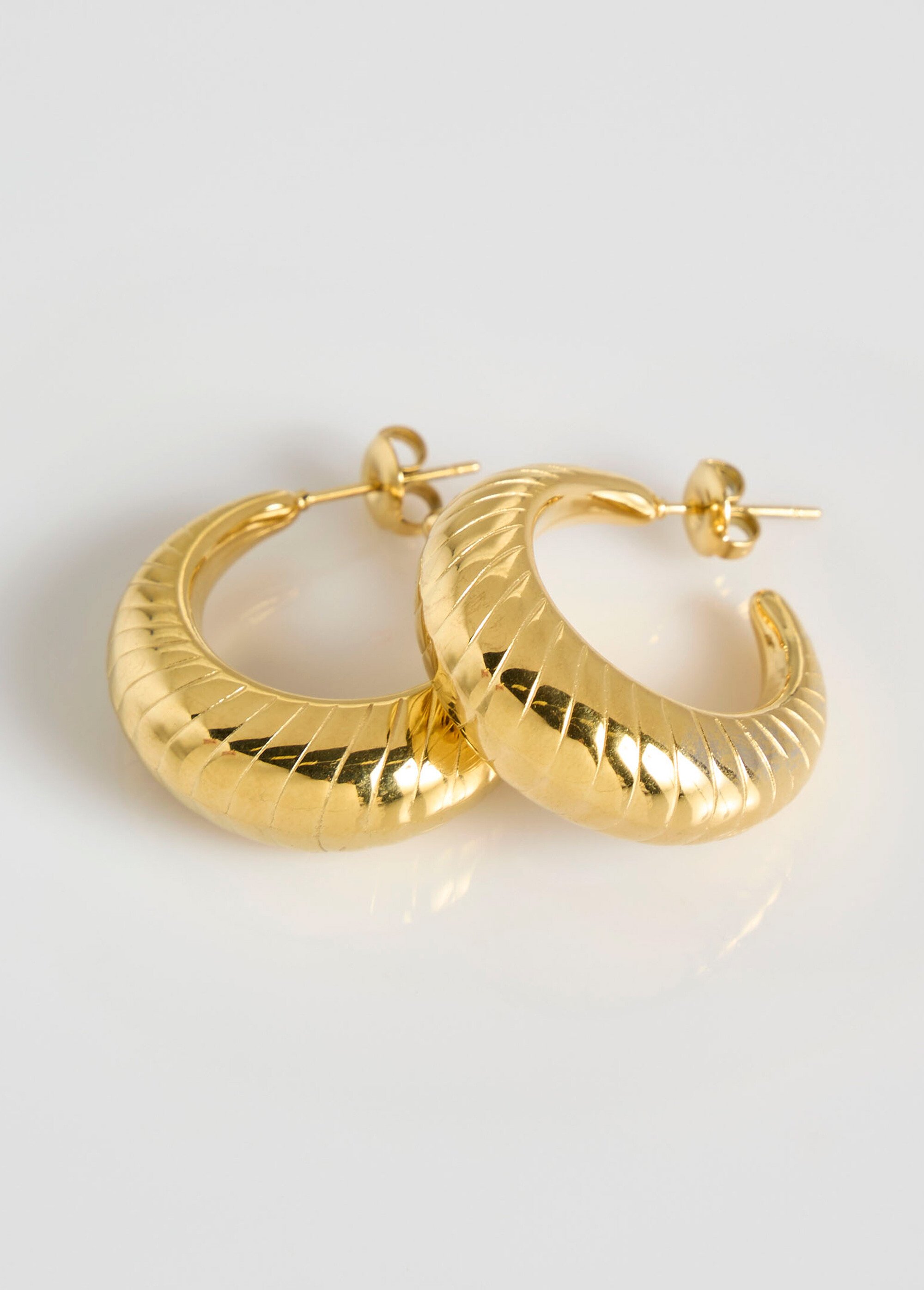 Boucles d'oreilles créoles inox torsades Doré MILM23KE163 DE1