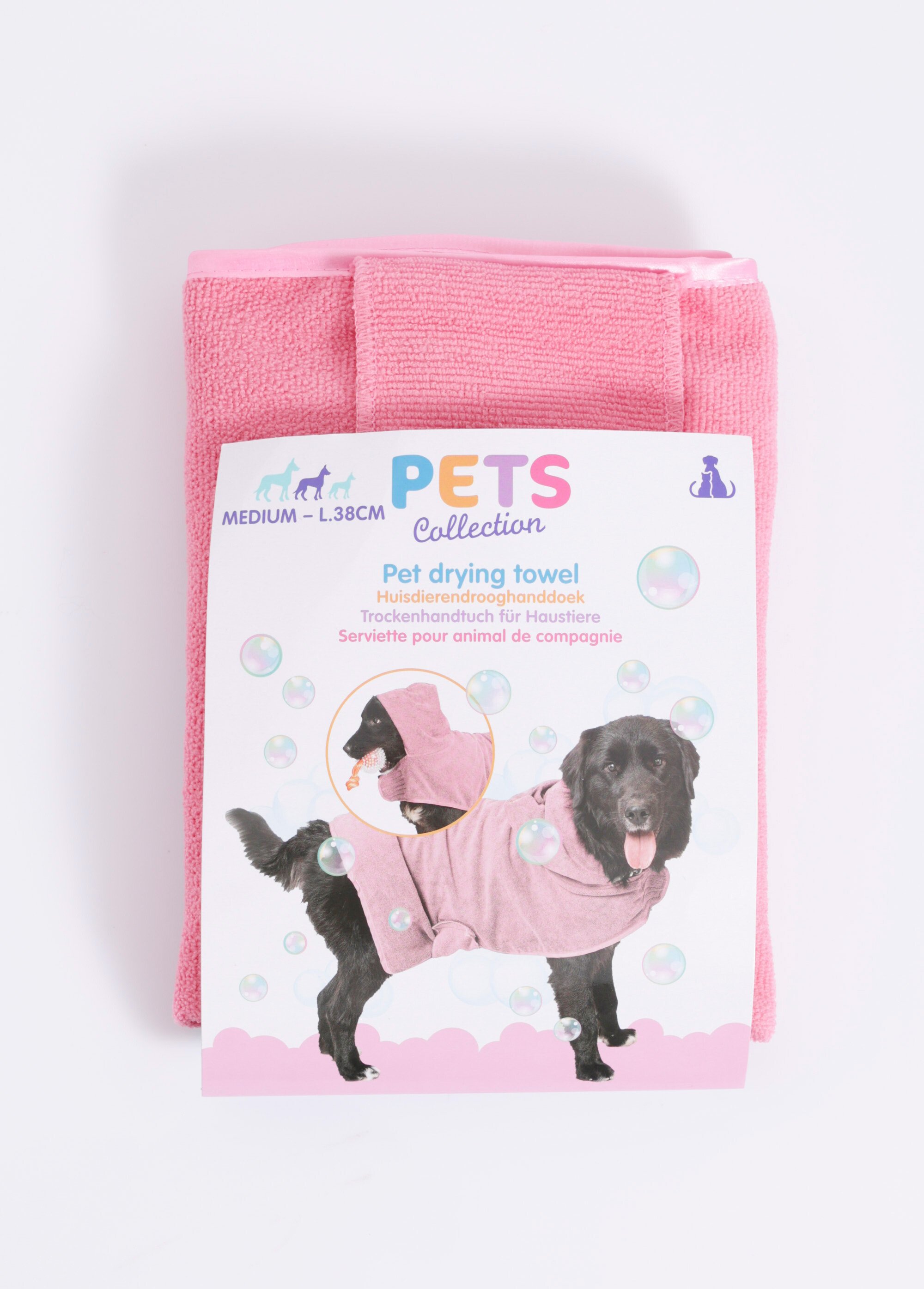 Cape de bain en éponge pour animaux ROSE KP-485600040 DE2